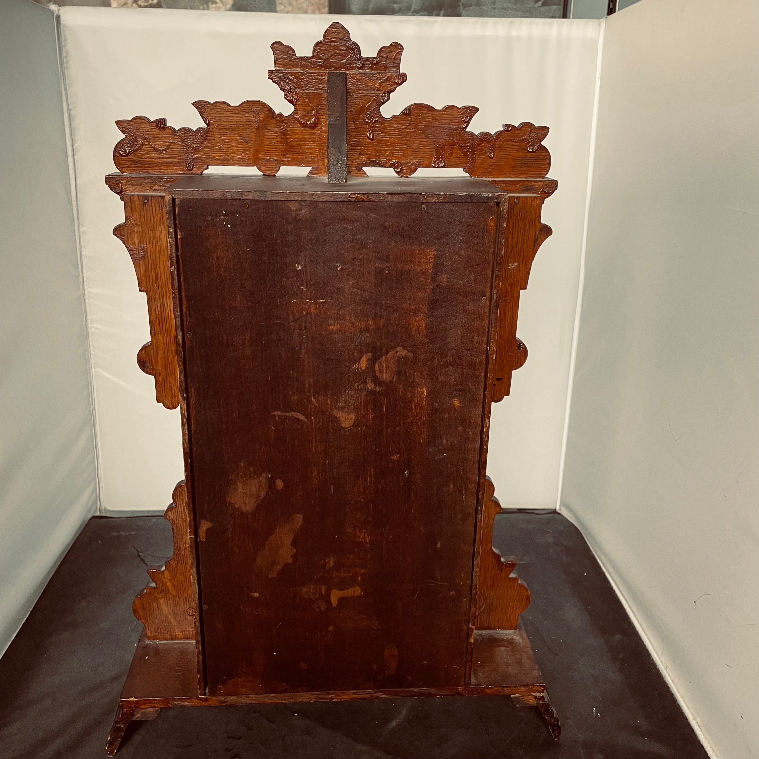 Antique Seth Thomas Parlour/"Kitchen" Carved Wood Clock, 14"x 4.5"x 21"