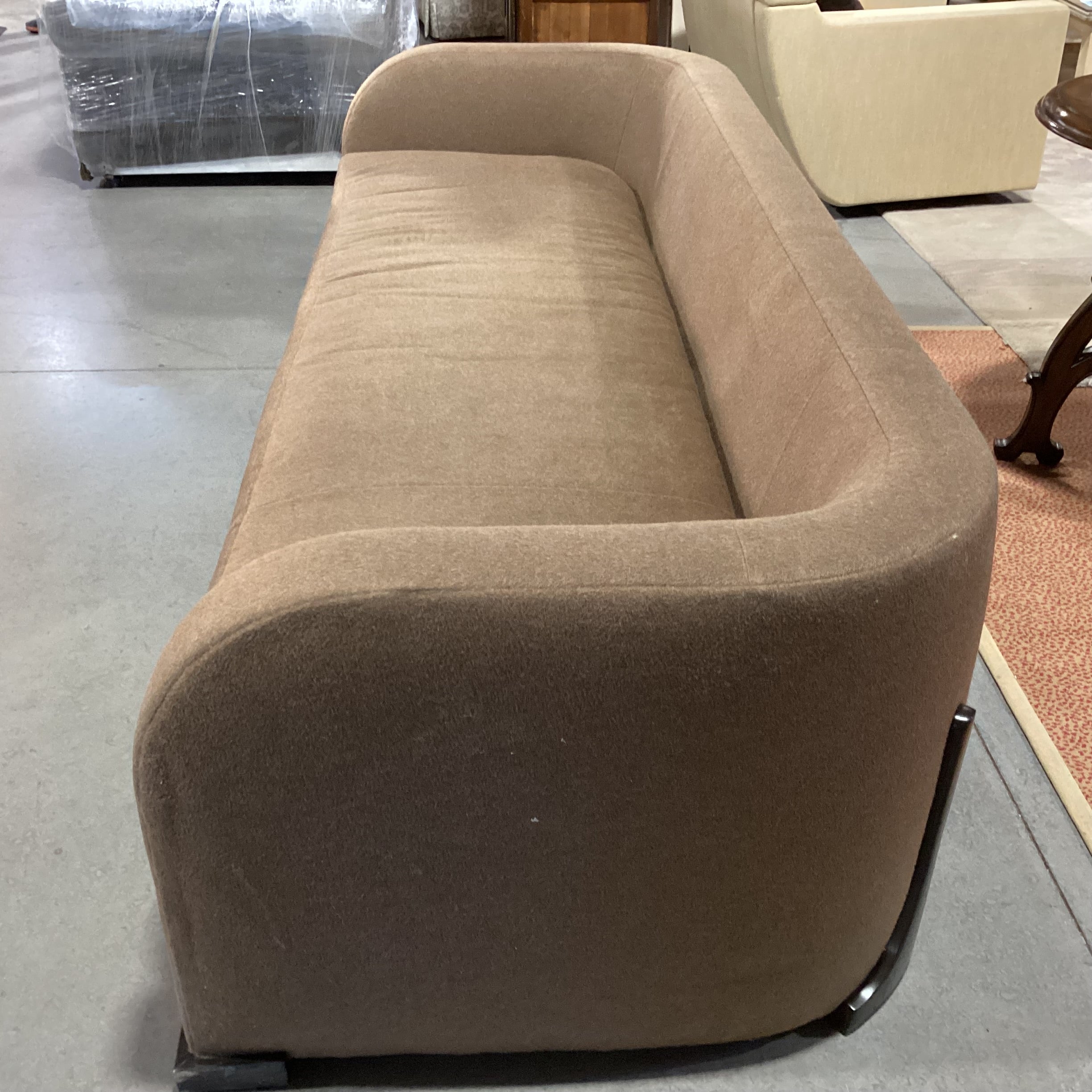 Thom Filicia Home Collection for Vanguard Camel Wool Curve Back & Arm Down Sofa 96"x 38"x 28"