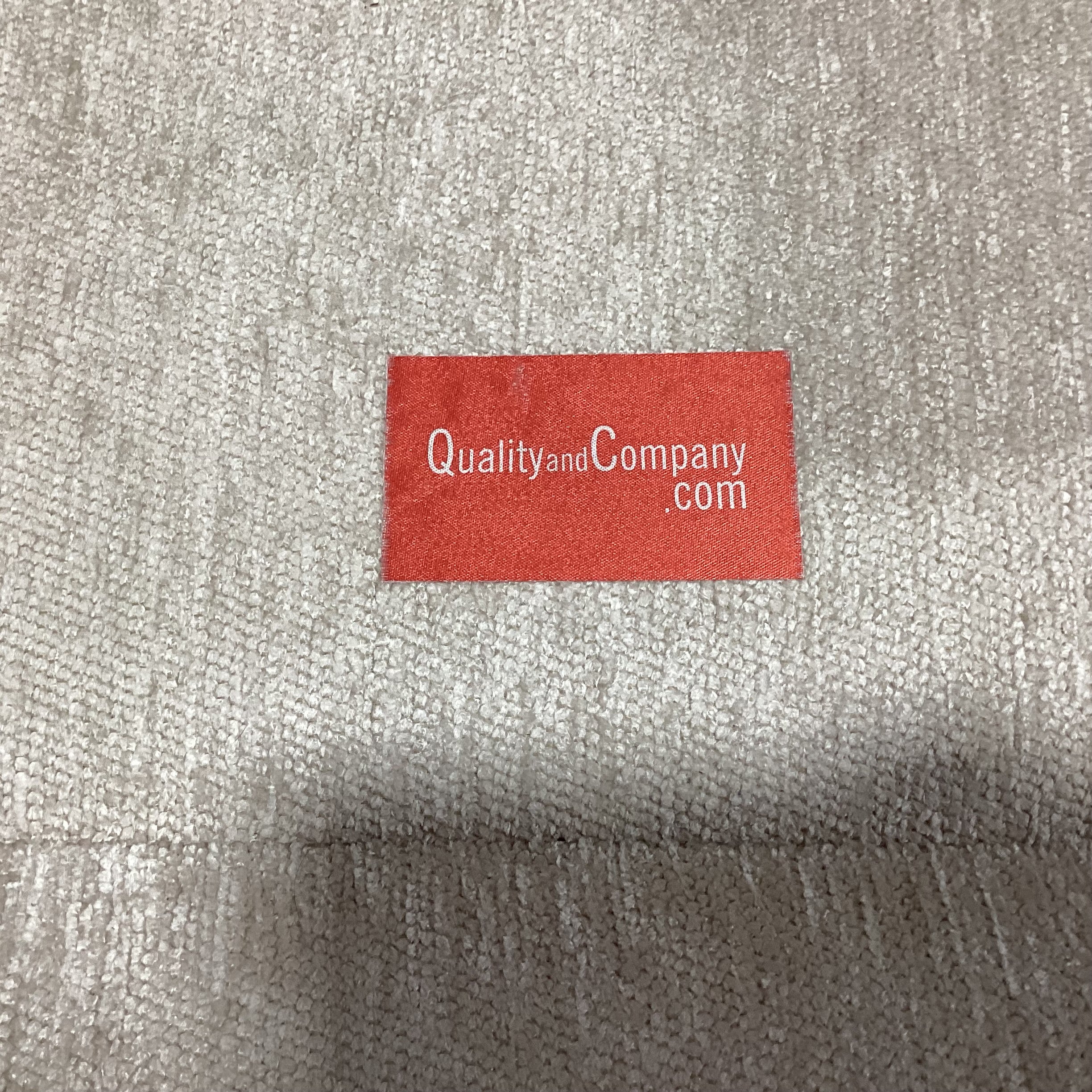 Quality Co. Ivory Chenille Woven & Dark Finish Wood Chair 25"x 30"x 33"