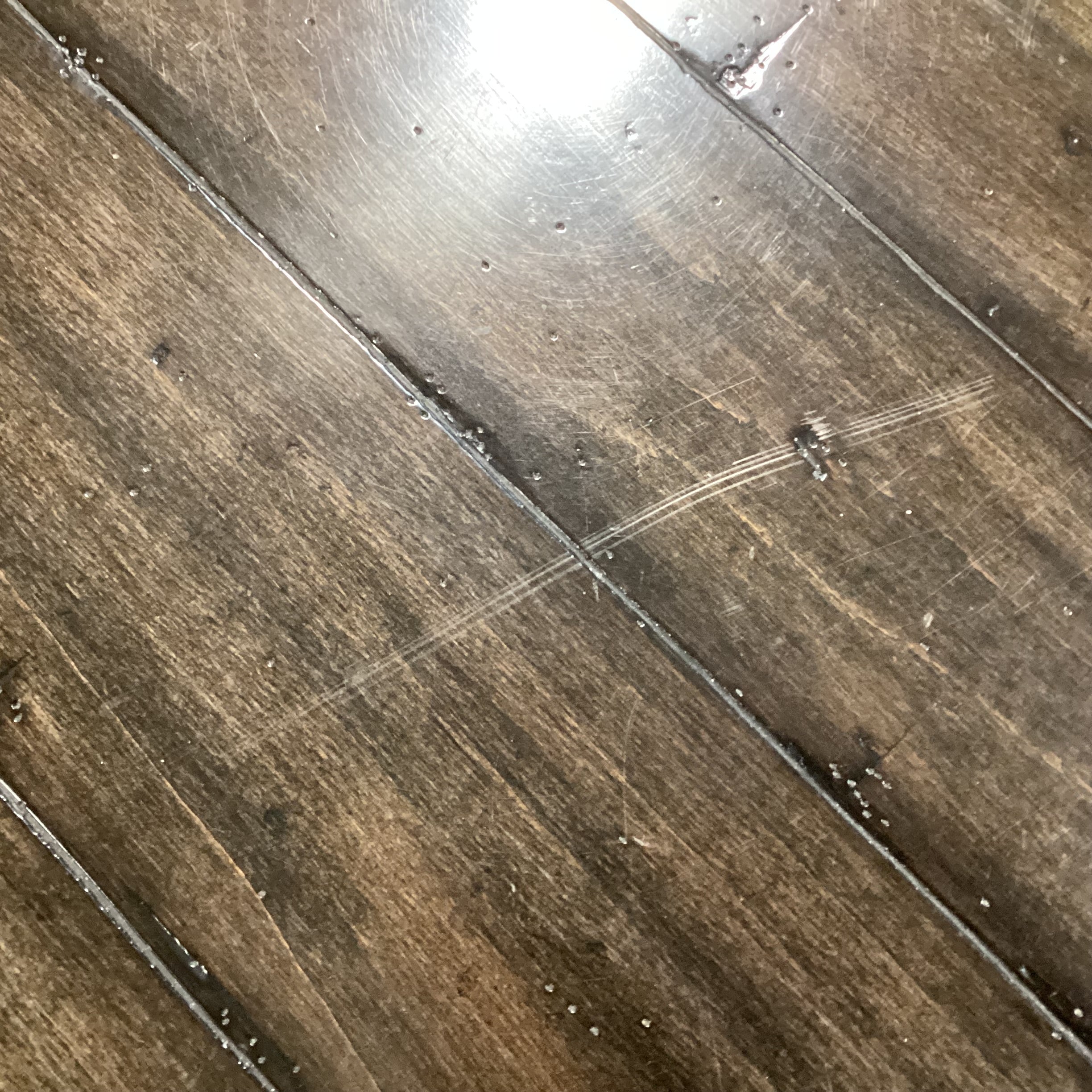 Dark Finish Distressed Wood 1 Drawer End Table 24"x 30"x 25.5"