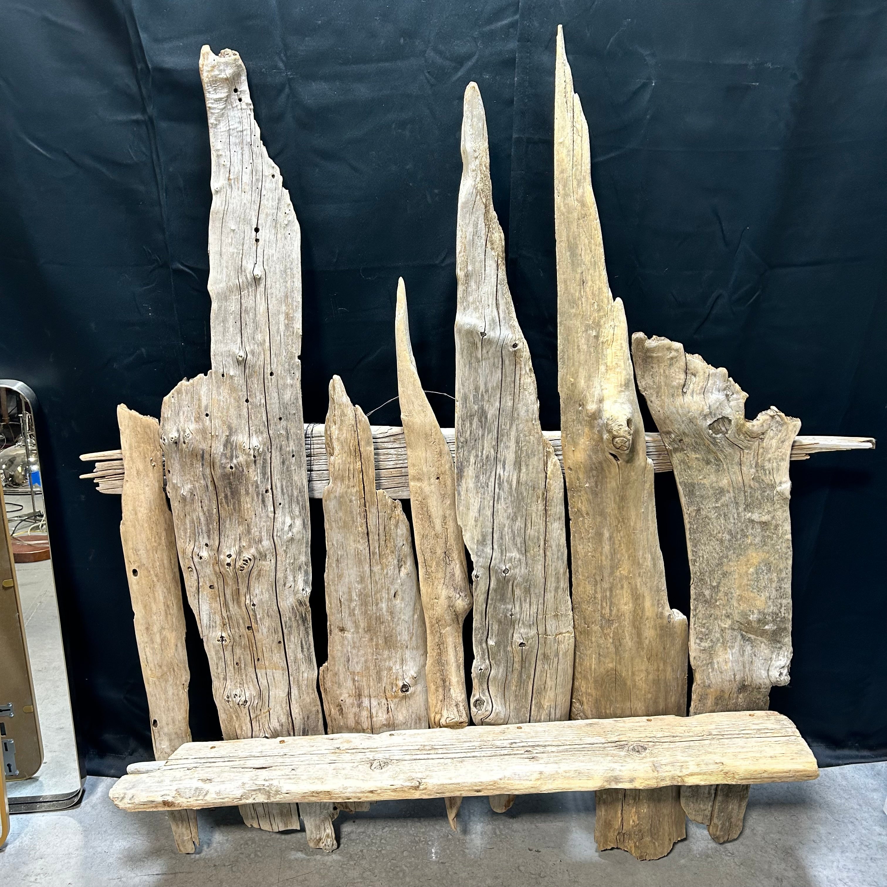 Large Unique Hand Made Natural Drift Wood Wall Art Shelve  57"x 11"x 53"