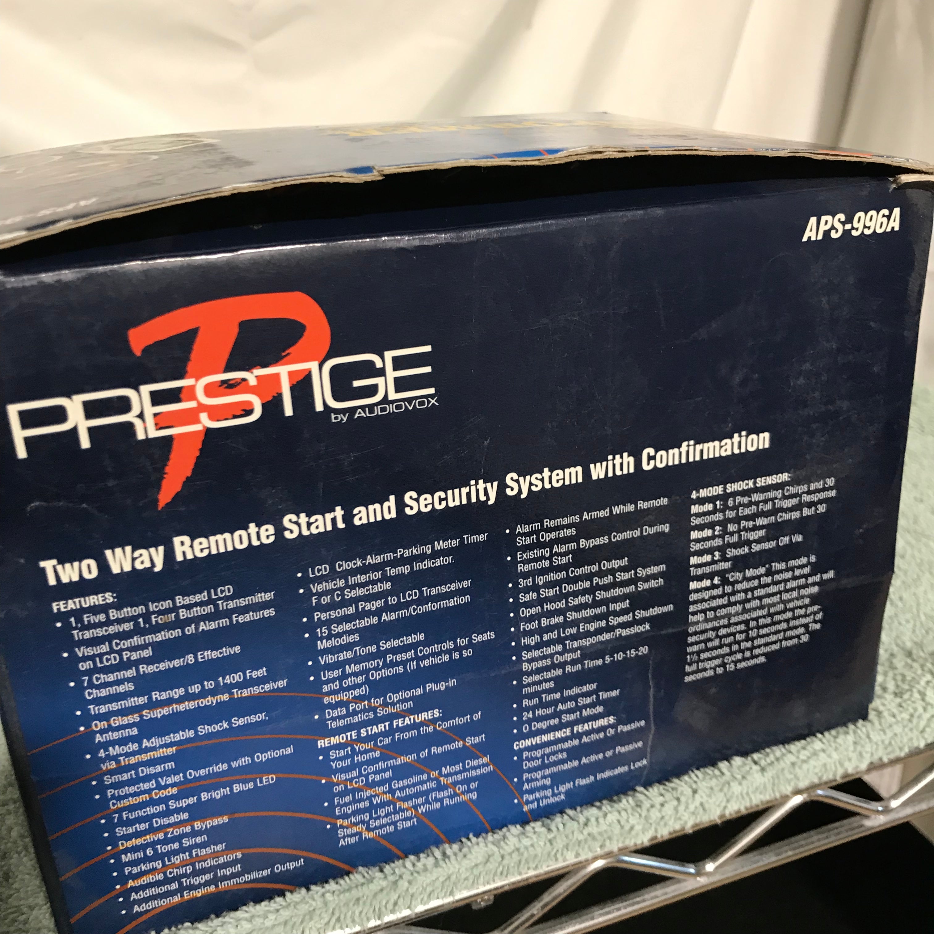 4 Button Remote Start Security System With Plug-in Shock Sensor & Starter Disable