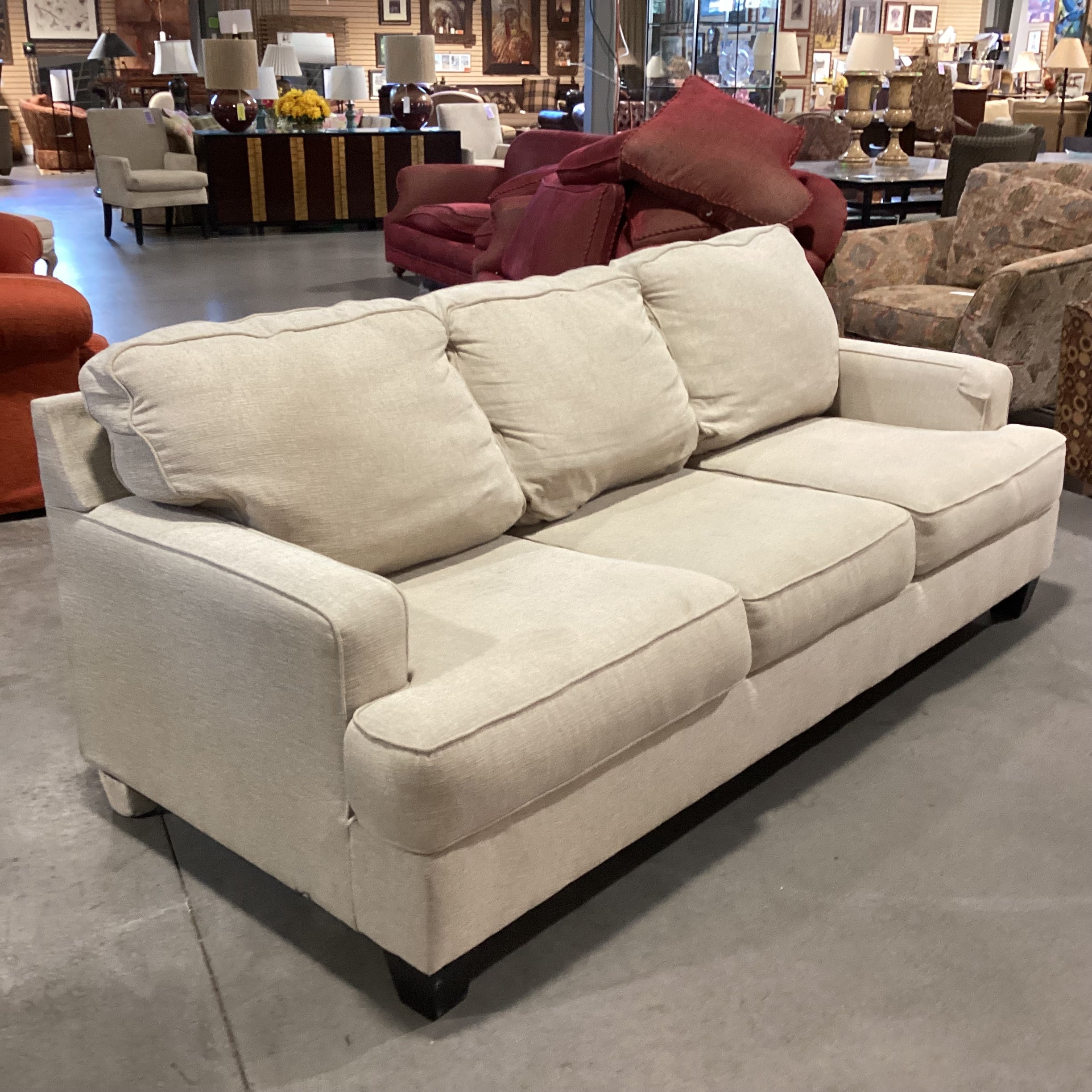 Beige Woven Queen Sleeper Sofa 85"x 38"x 37"