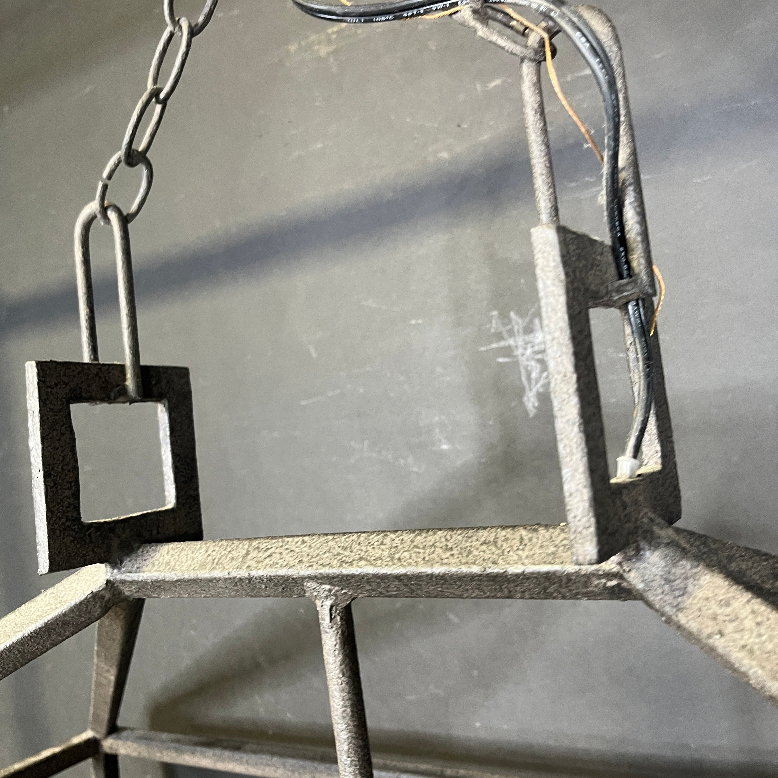 Currey and Co. Denison 6-Light Mole Black Wrought Iron Lantern Chandelier 40”x 20”x 35” - 190”