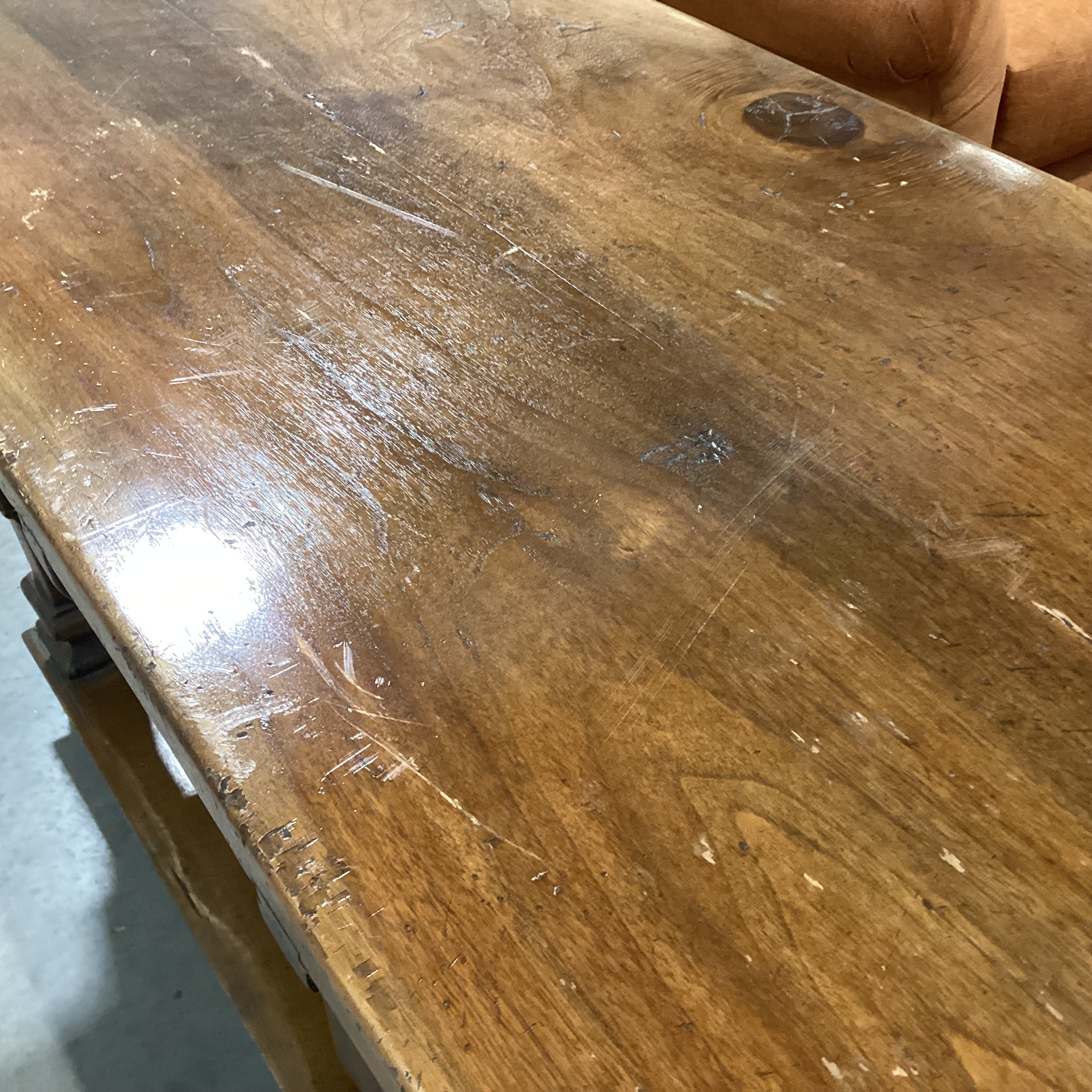 Rustic Distressed Solid Carved Wood 2 Drawer Console Sofa Table 82"x 22"x 30"