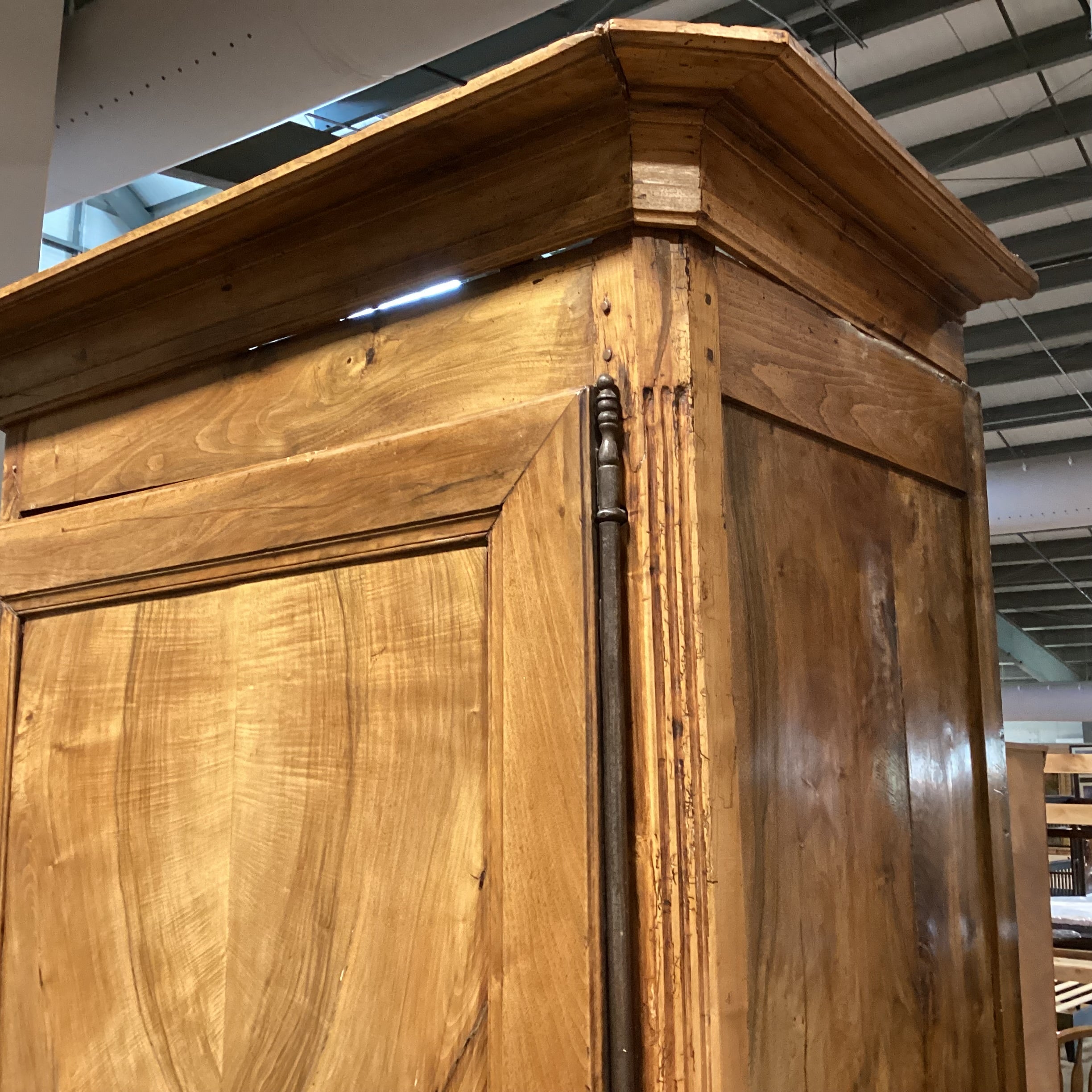 Antique Carved Wood 1 Door Armoire 48"x 29"x 90"