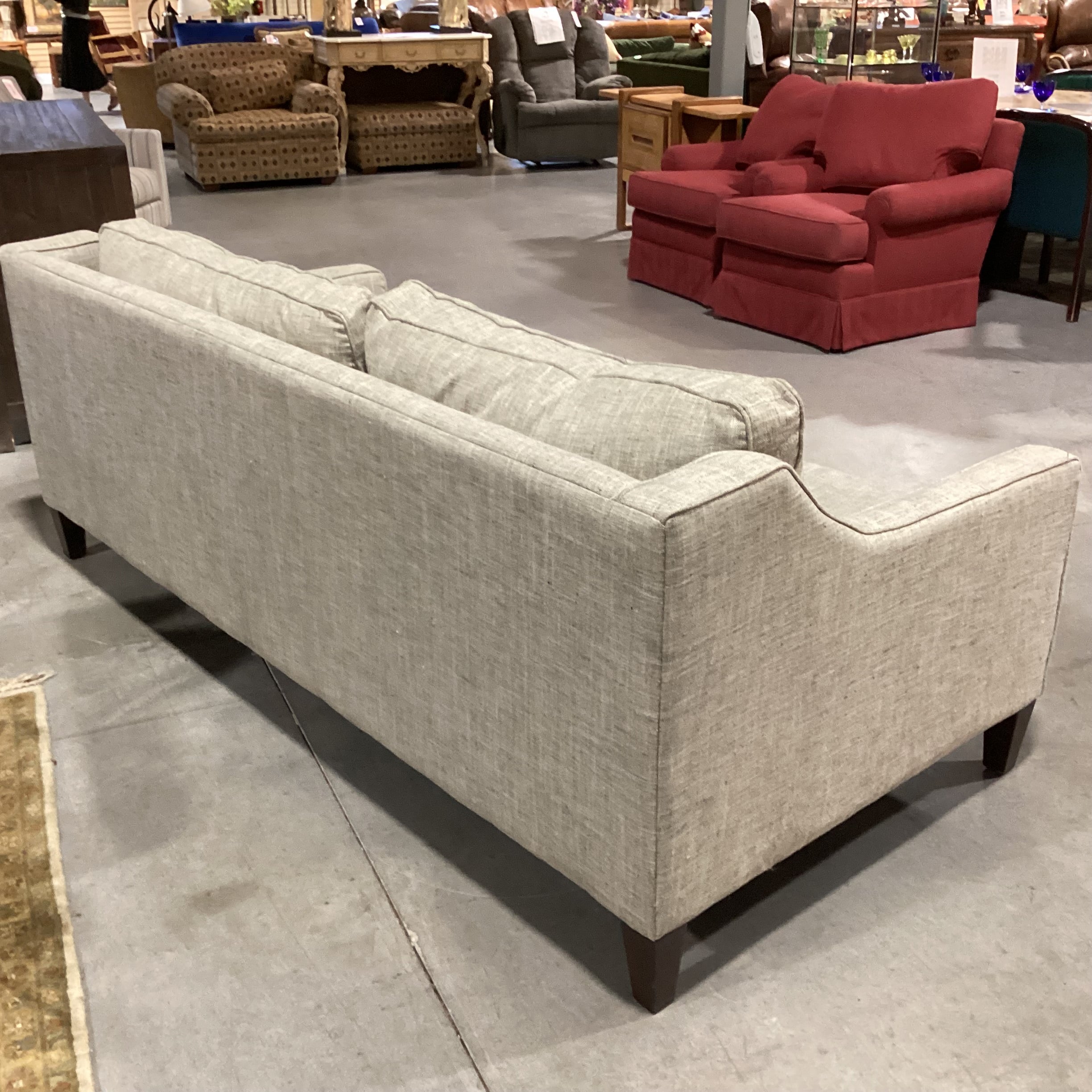 Grey Linen Slope Arm Sofa 86"x 40"x 32"