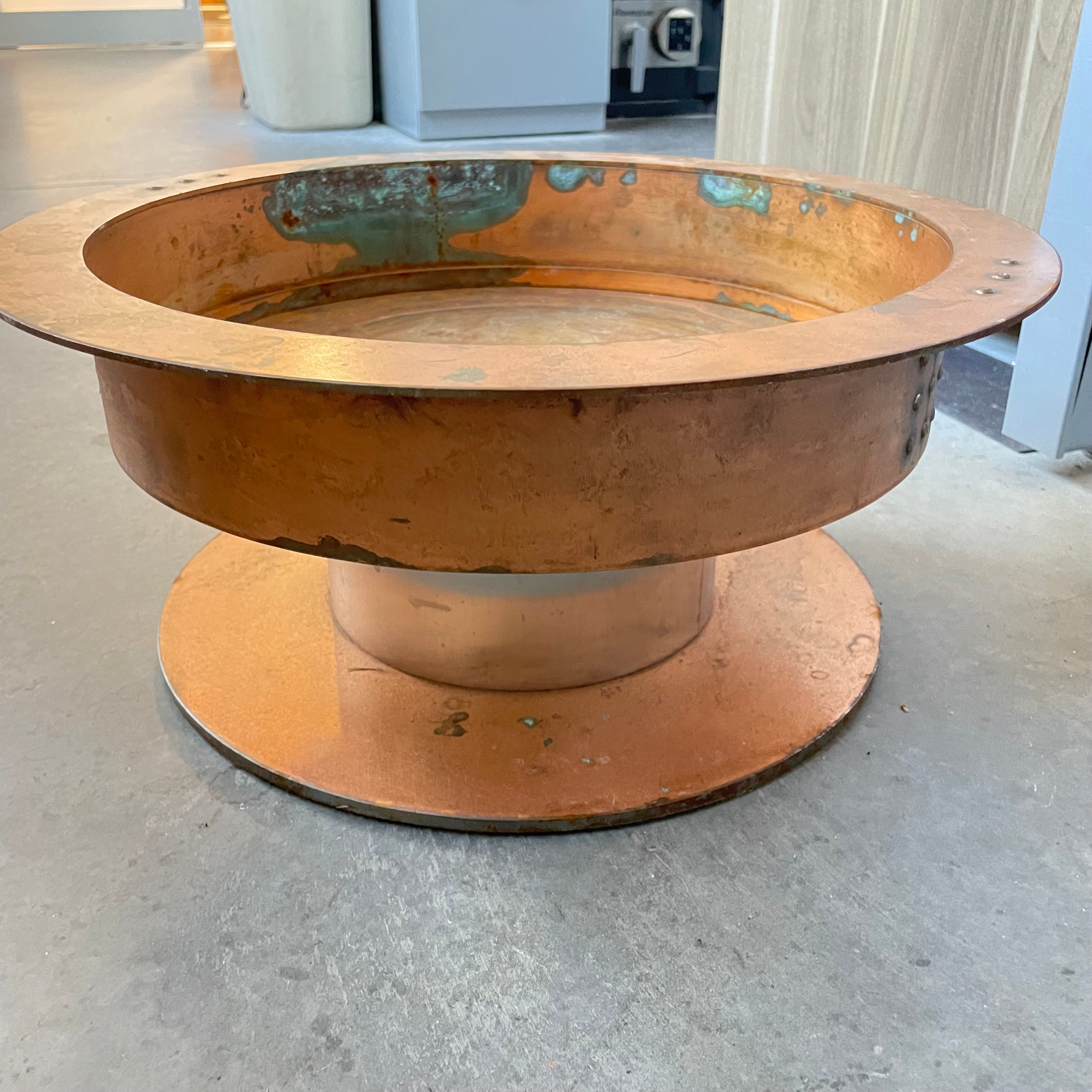 Heavy Solid Copper Planter Pedestal, 18"x 8"
