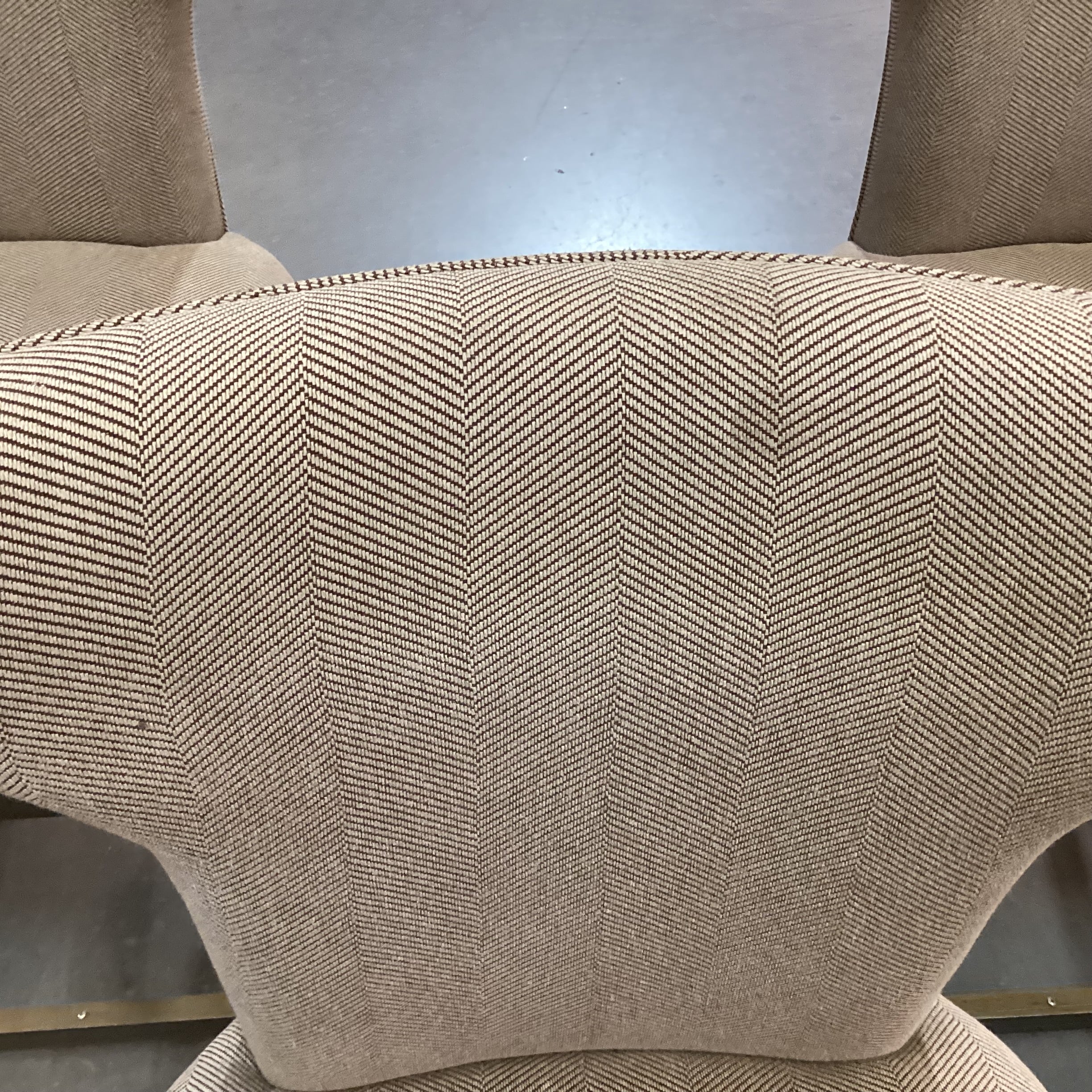 SET of 4 Green Grey Finish & Cream Tan Woven Wing Back Counter Height Barstools 24"