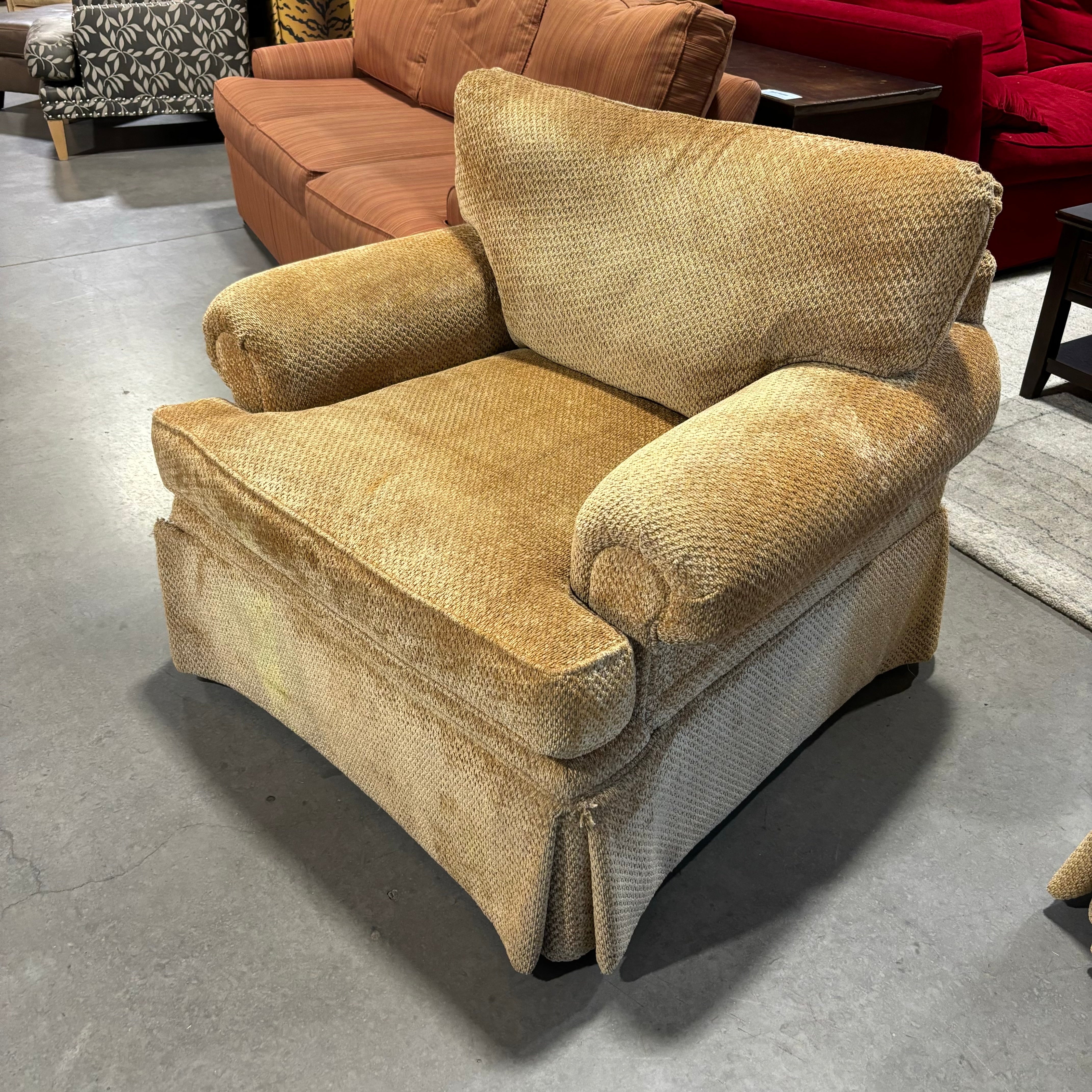 William Alan Gold Chenille Woven Chair 44"x 38"x 31"