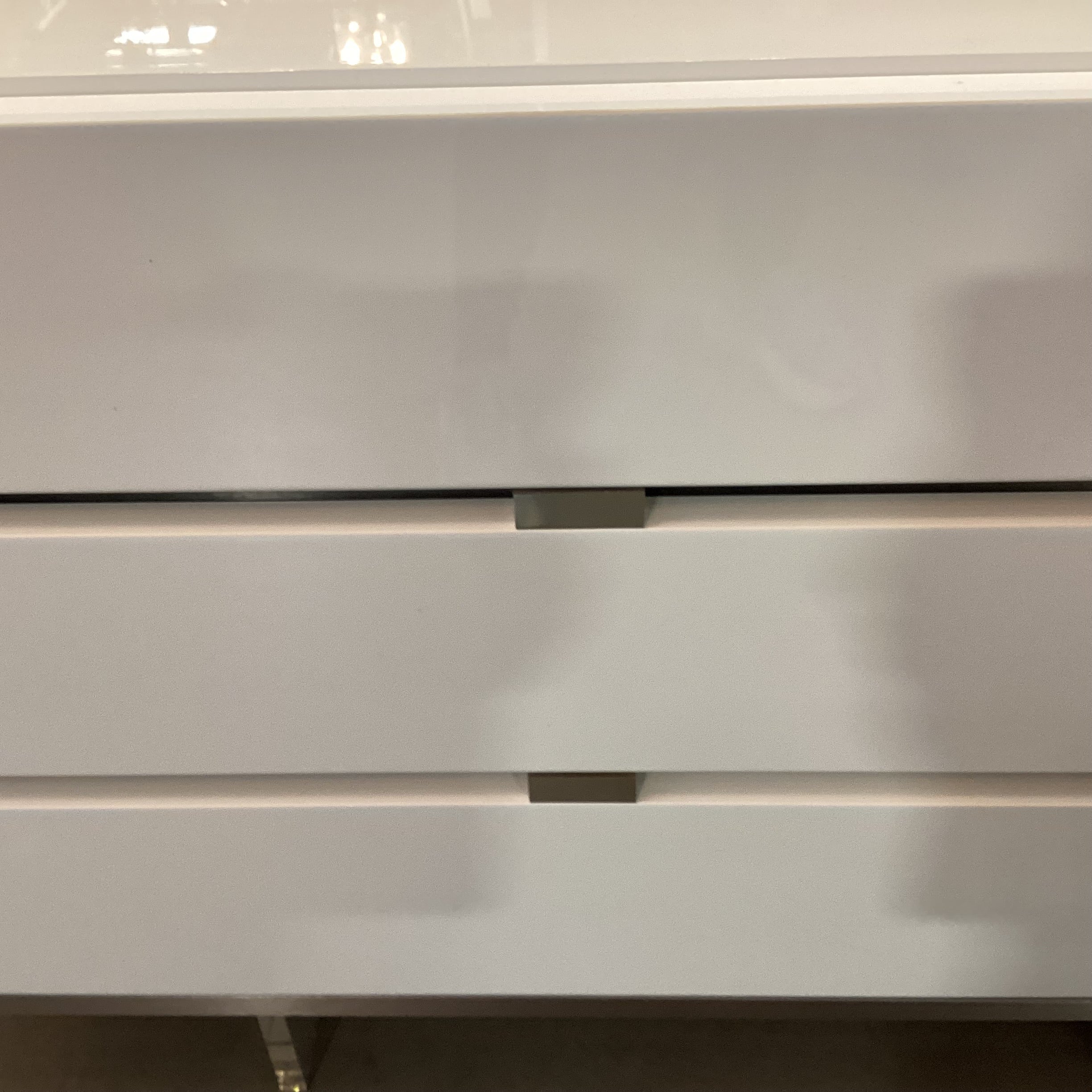 Alf DaFre Made in Italy Modern White Lacquer Chrome & Lucite 6 Drawer Dresser 67"x 21"x 32"