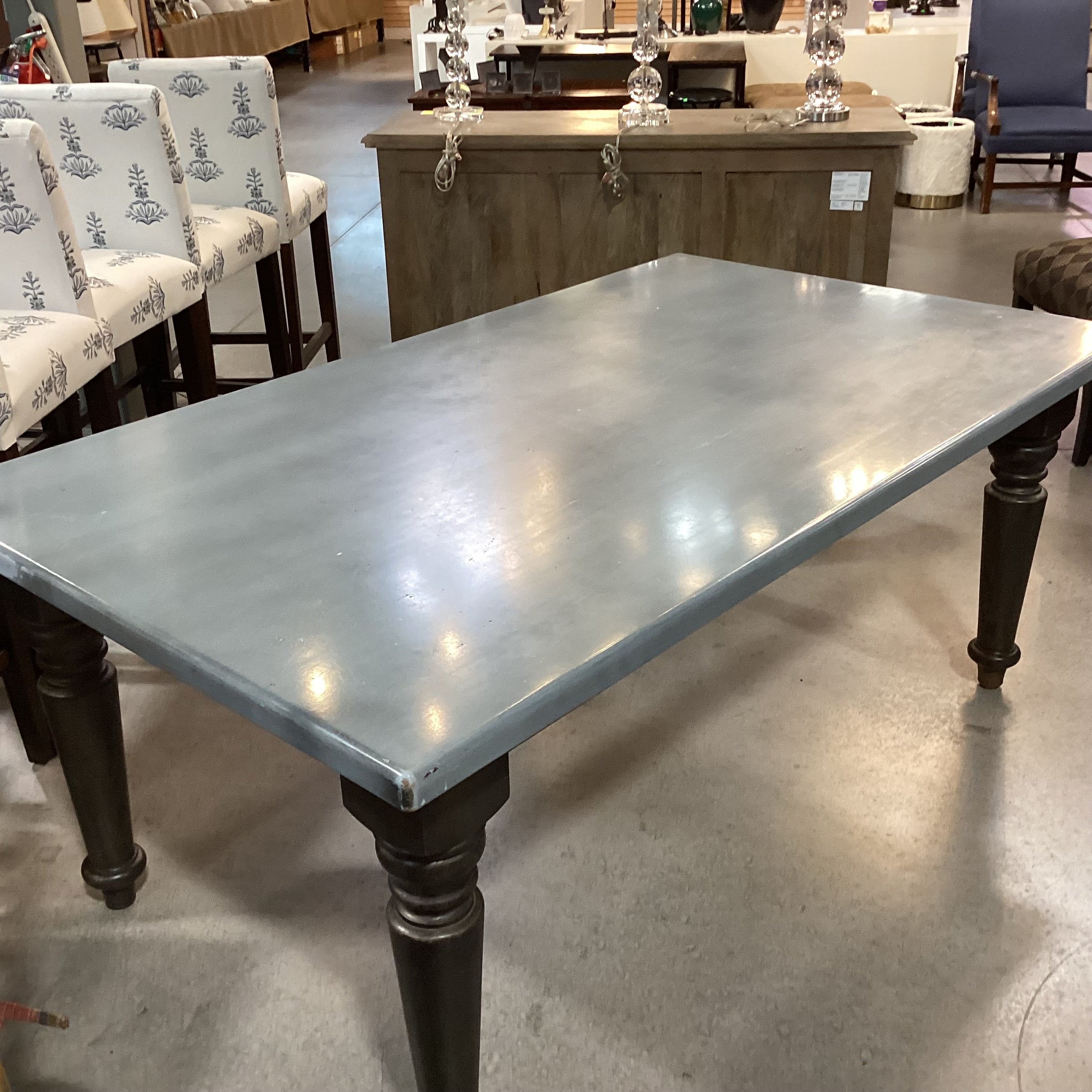 Bassett Bench Made Solid Wood with Grey Tones Finish Dining Table 72"x 42"x 30"