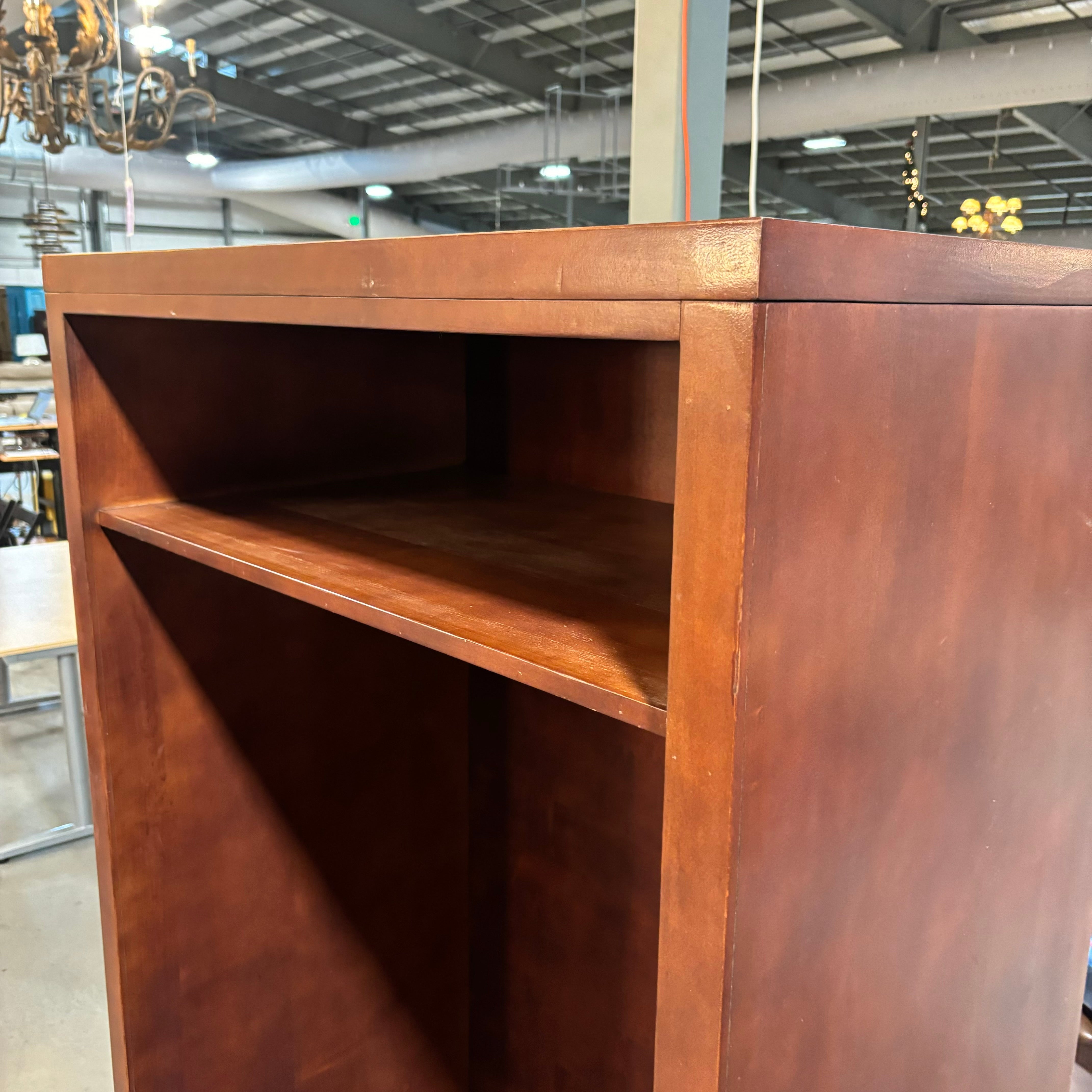 Reddish Brown Finish Solid Wood with Wardrobe Shelves 36"x 22"x 76"