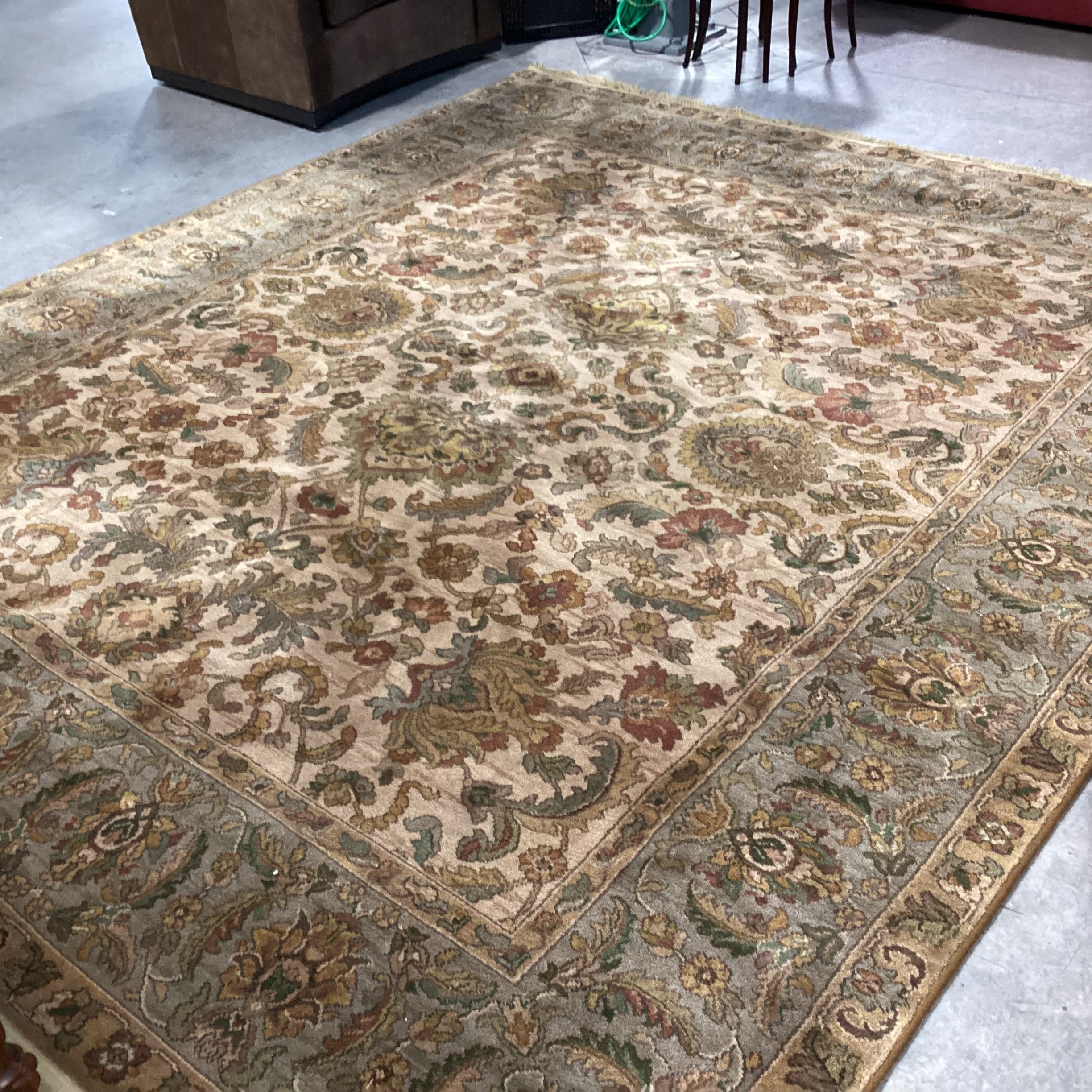 Karastan Samovar Teawash Gold Olive Rust Woven Wool Rug 8'8"x 10'