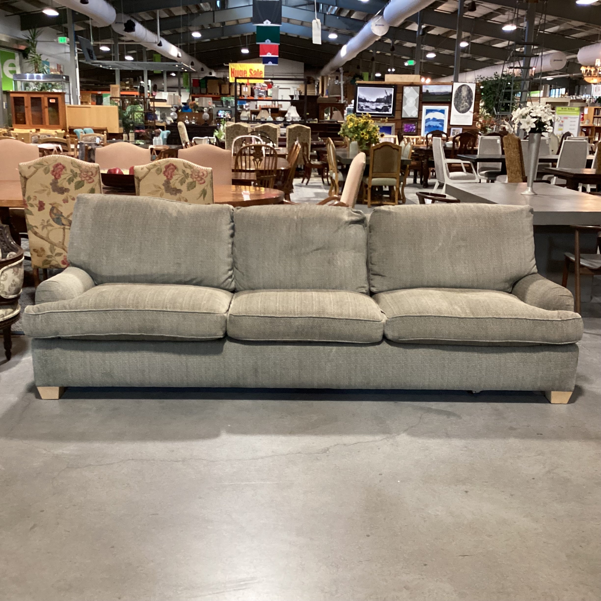 Fitzgerald Staprans Custom Sage Texture Woven Queen Sleeper Sofa 110"x 32"x 34"