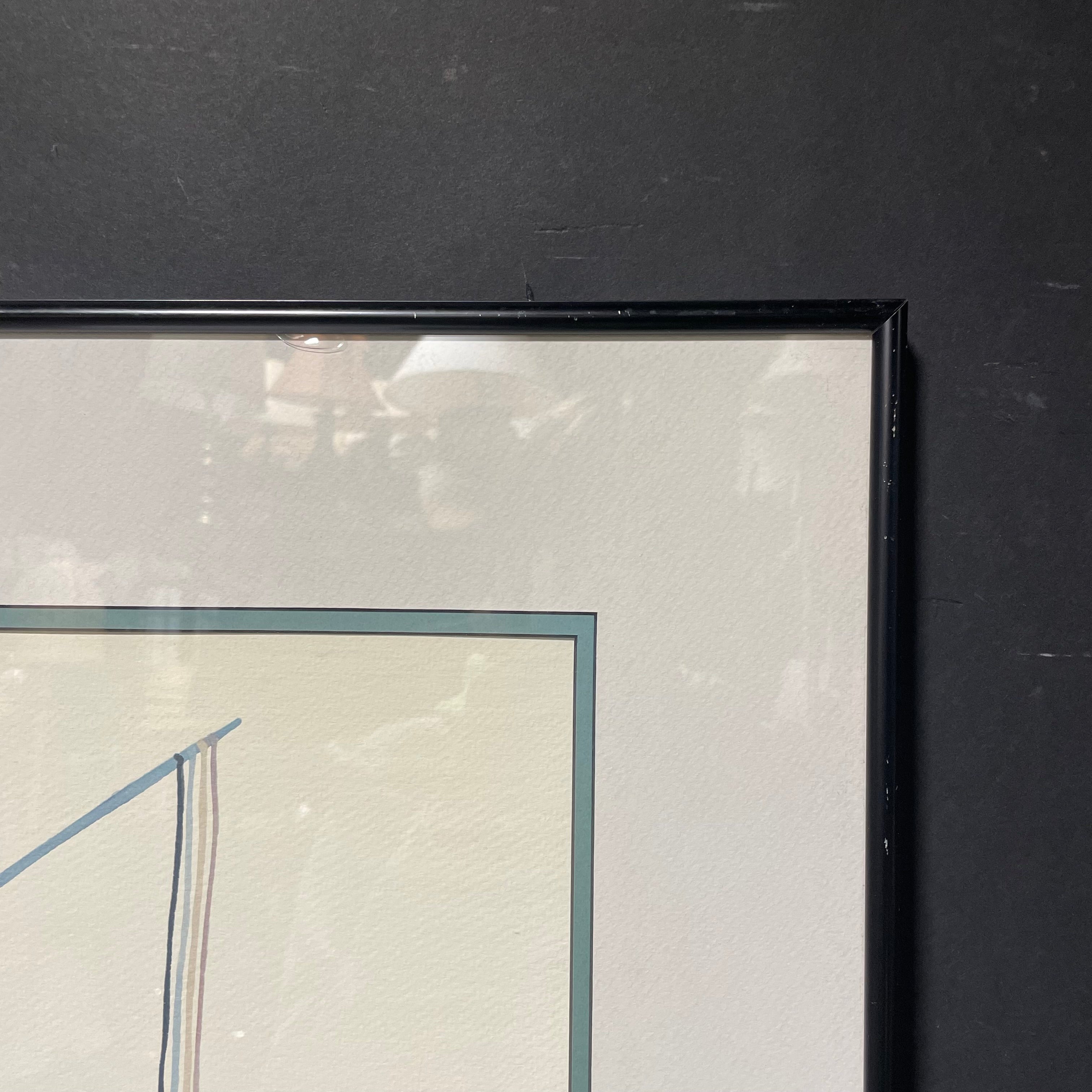 Sam English Signed/Dated "That Meeting" Print In Black Frame 37" x 29"