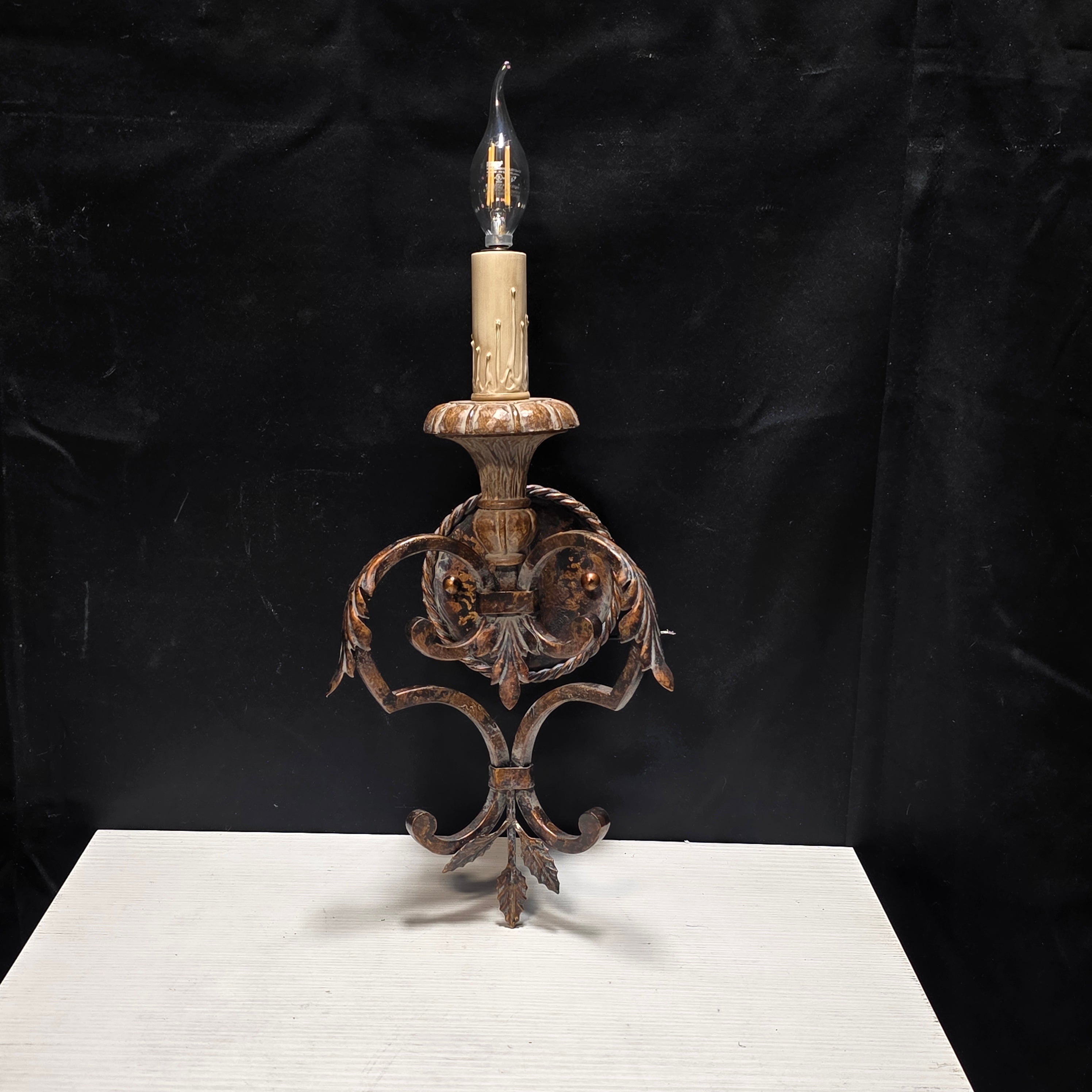 70's Vintage Spanish Revival Candlestick Sconce 8"x7"x16"