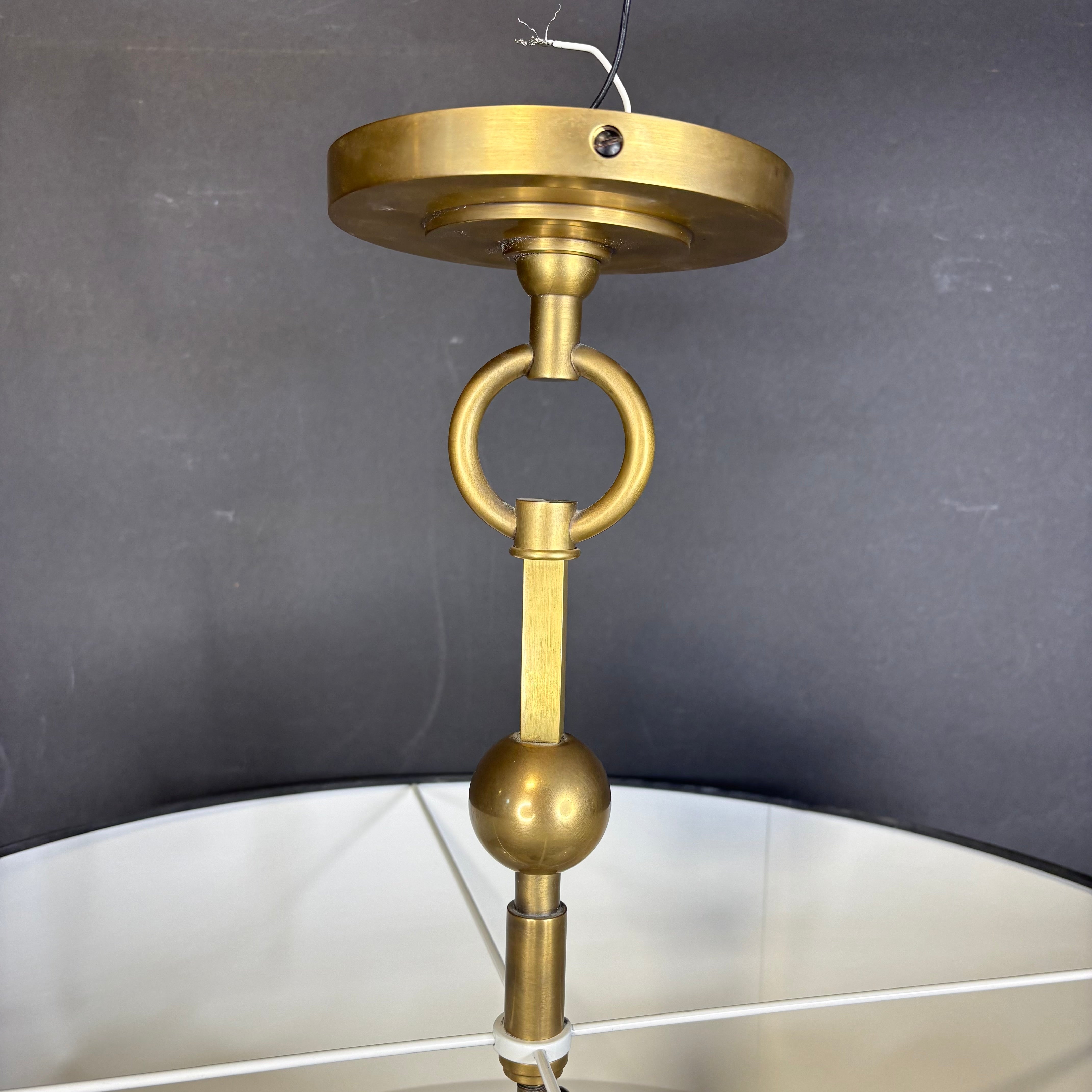 Visual Comfort Reed 2-Light Brass with Drum Shade Ceiling Pendant 22” Diameter x 18”