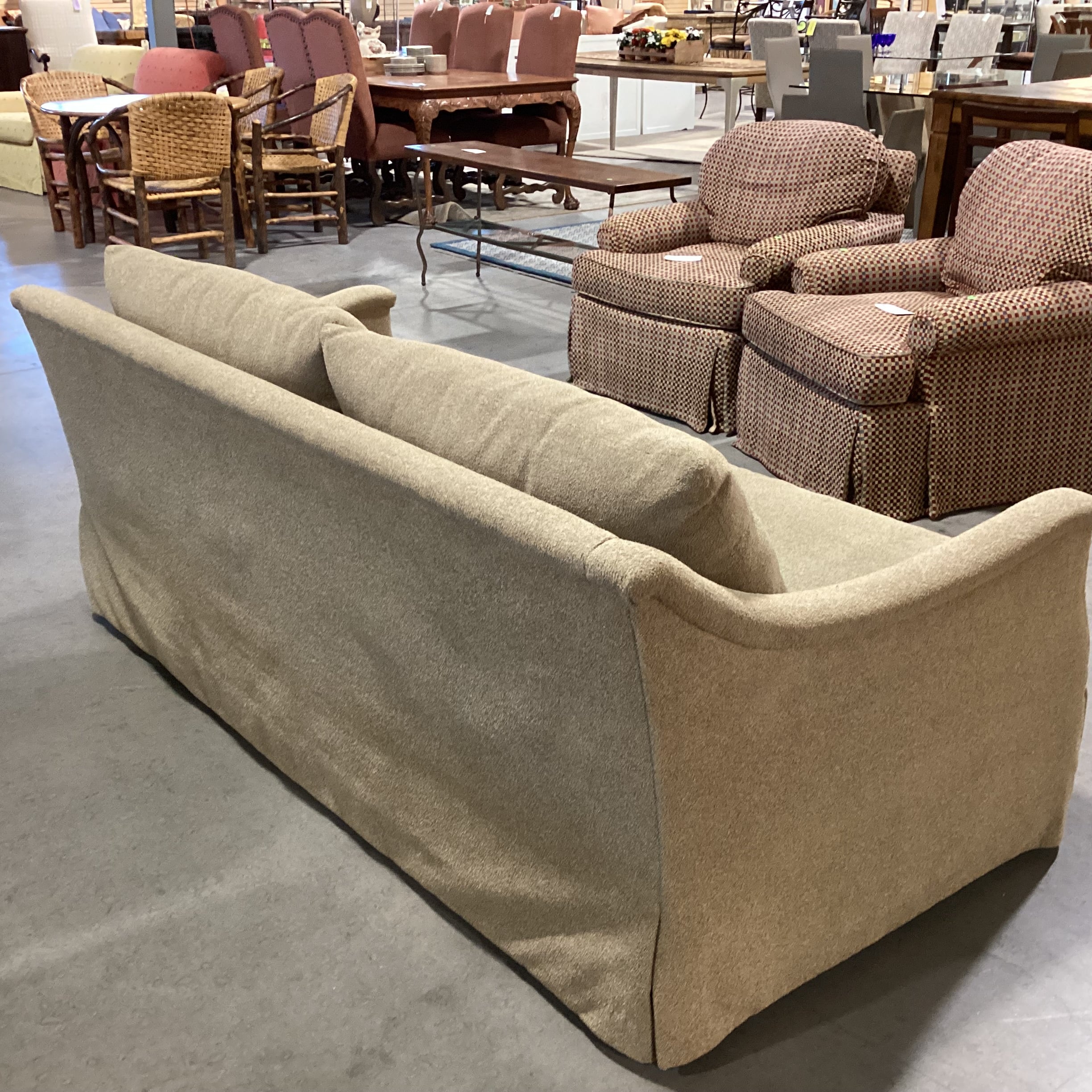 LEE Industries Golden Tan Raised Texture Woven Down Mix & Slope Arm Sofa 78"x 40"x 30"