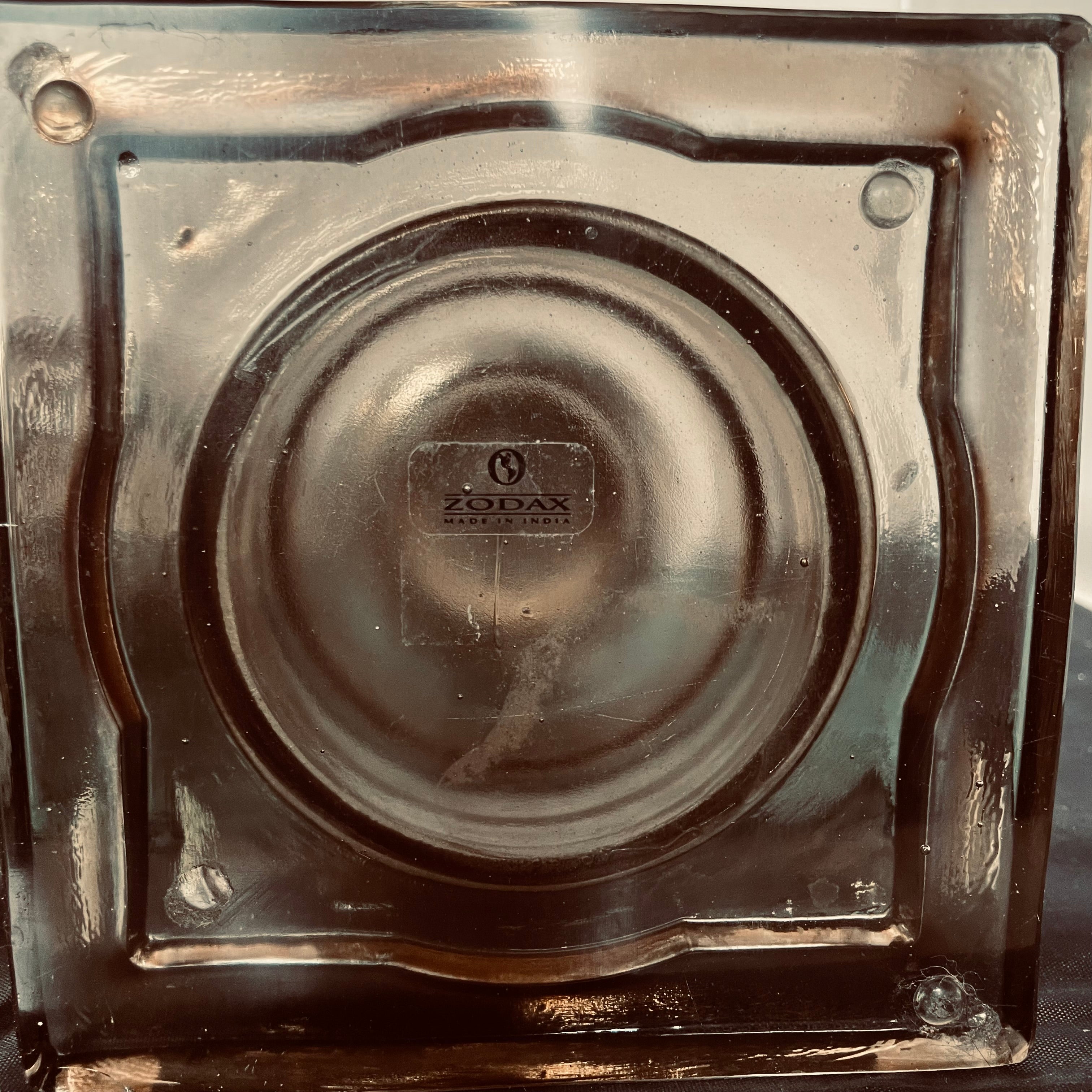 Heavy Smoked Glass Candle Holders by Zodax, Made in India