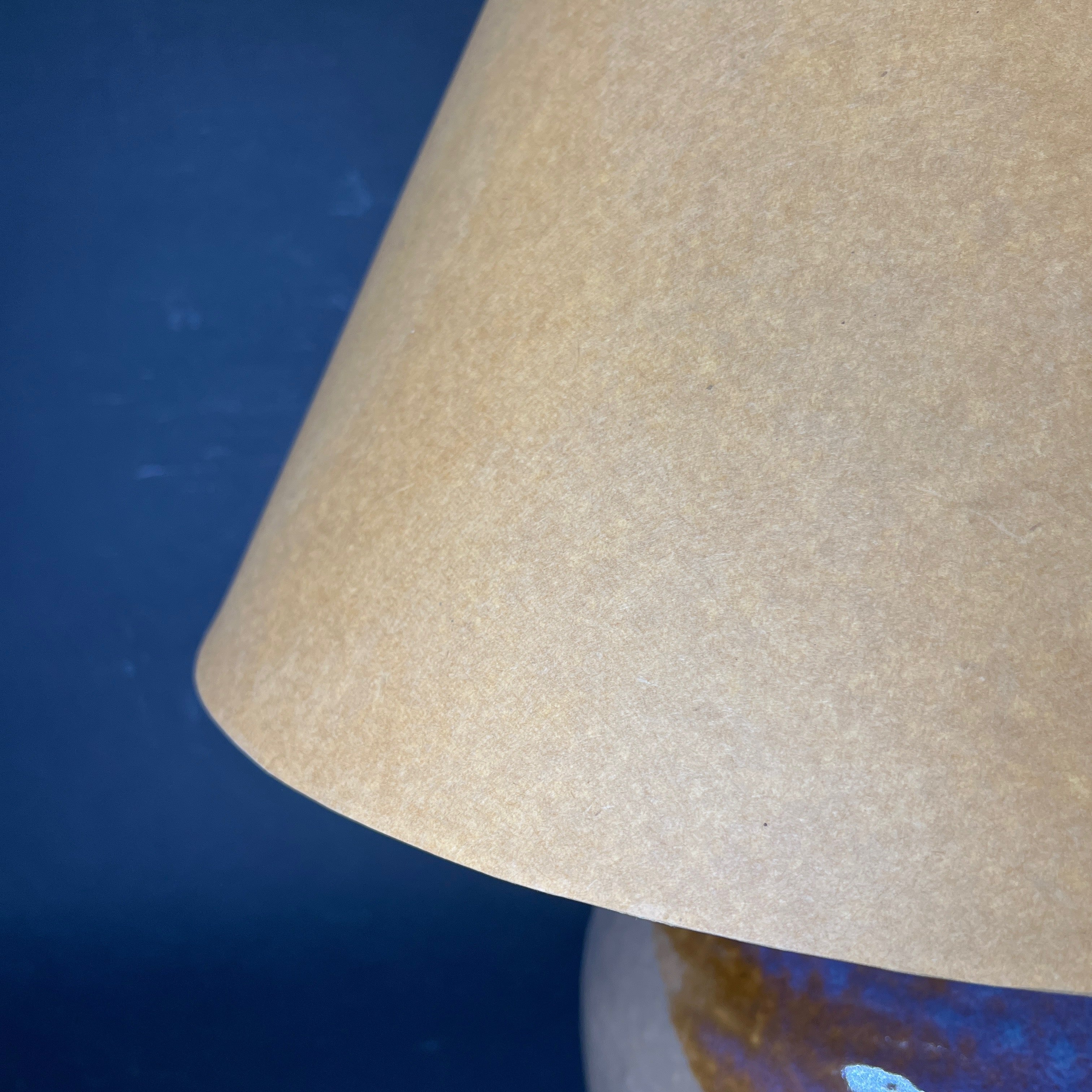 Two Tone Glazed Handled Pottery Jug with Shade Table Lamp 20” Diameter @ Shade x 25.5”