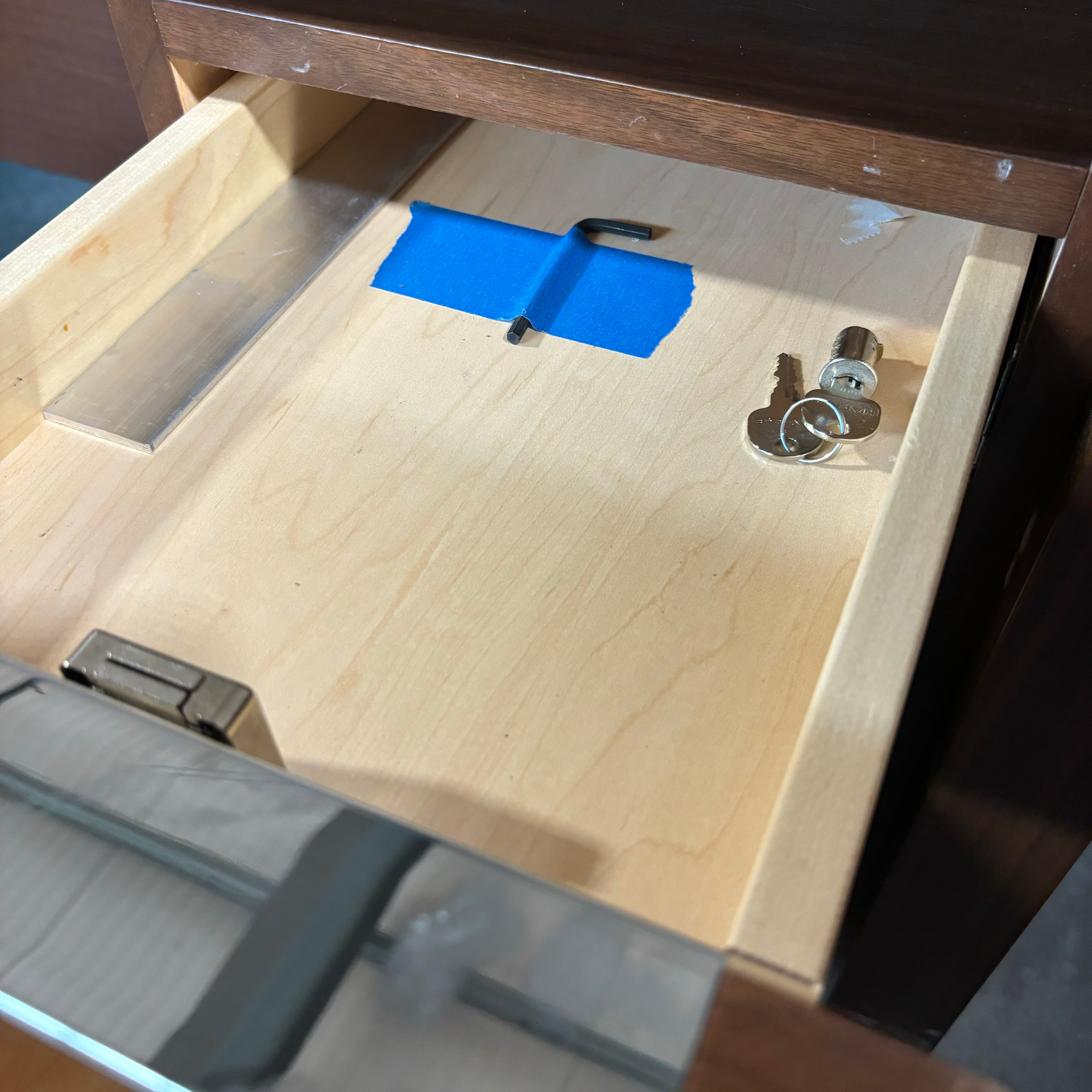 Medium Finish Solid Wood with 2 Soft Close Drawers Desk 60"x 24"x 30"