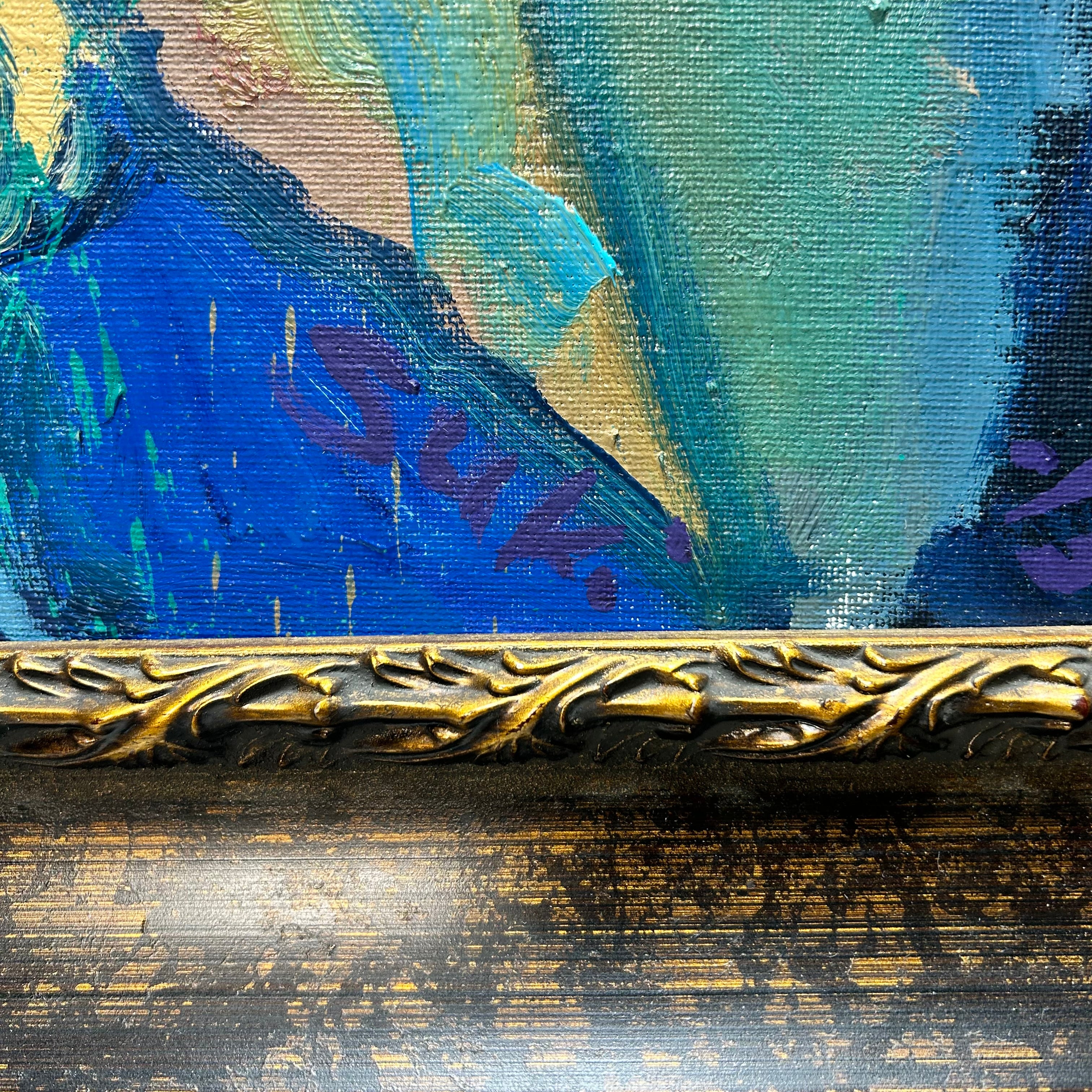 Donated By Artist Yun Scott (Suki) Abstract Oil On Canvas 29"x 41"