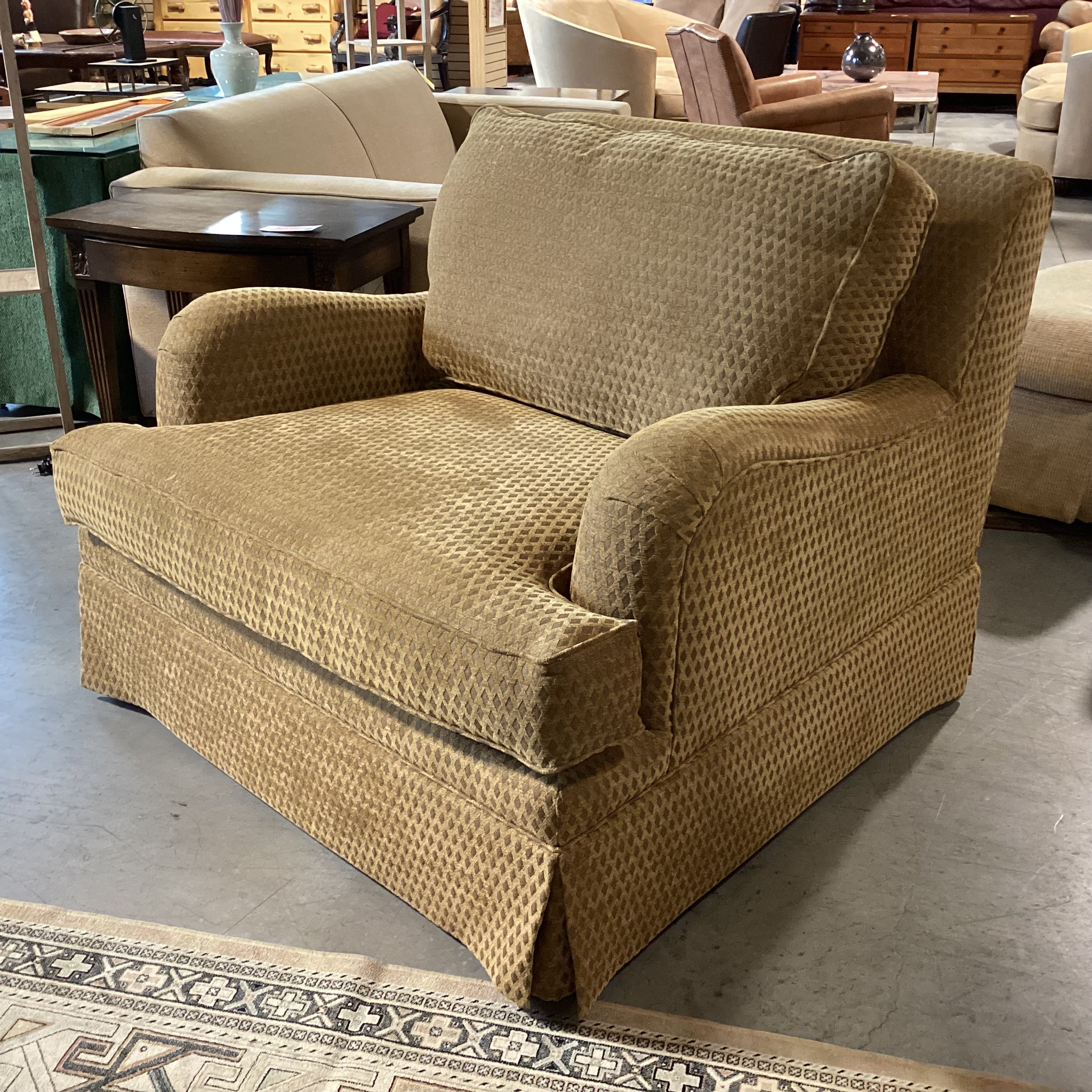 Hancock & Moore Golden Chenille Diamond Woven Down Mix Oversized Chair 46"x 45"x 35"