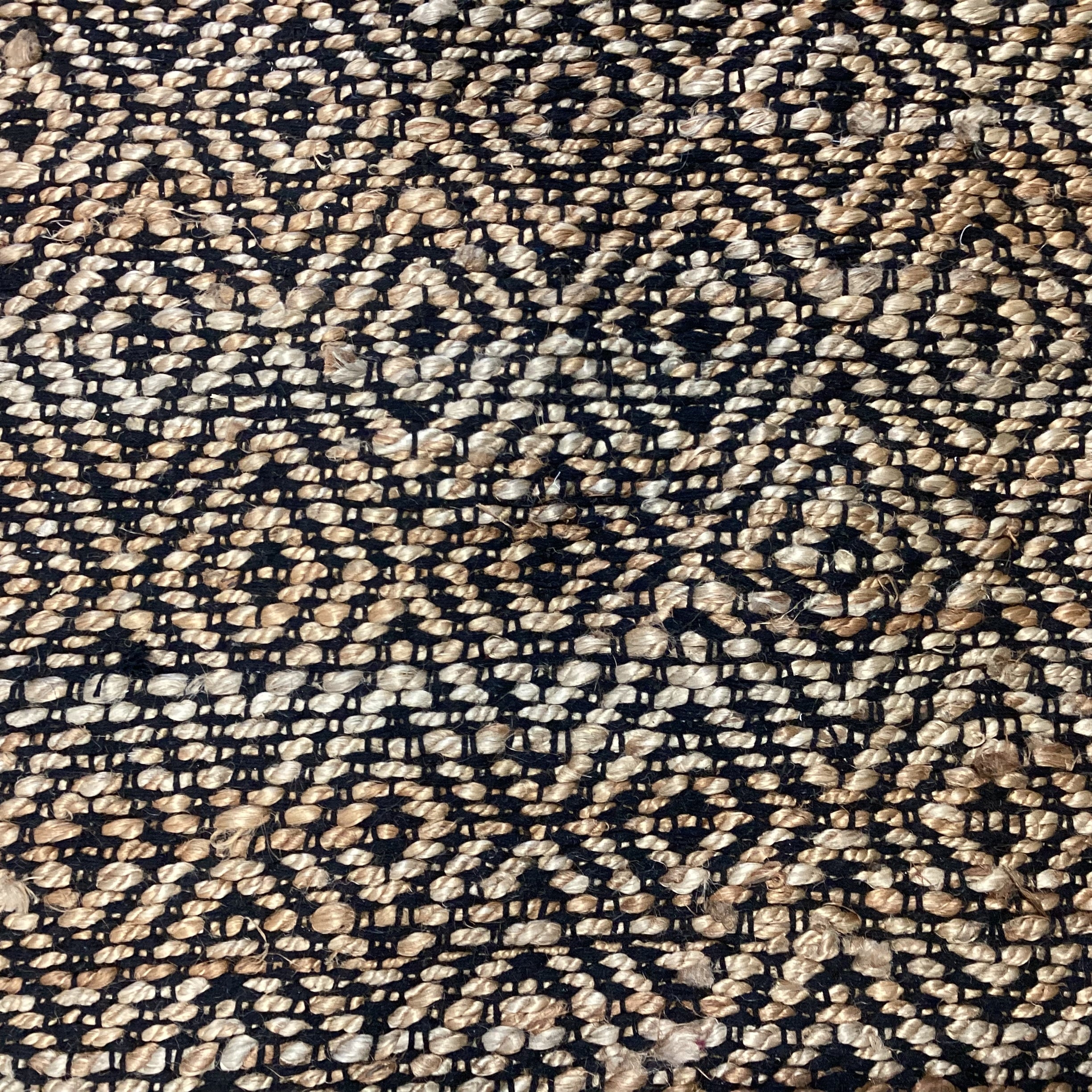 Unique Loom Black & Tan Jute Hand Woven Rug 5'x 8'