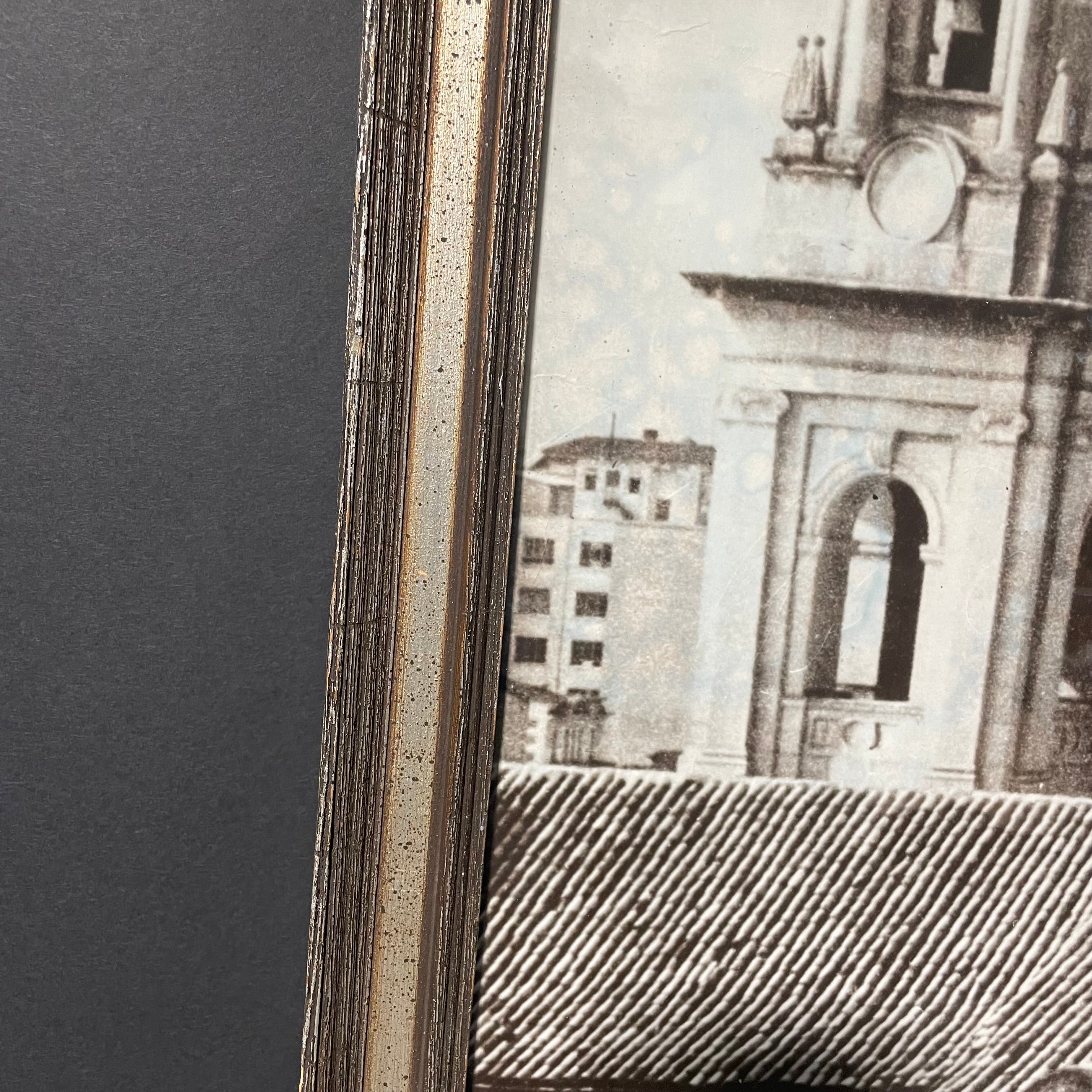 Cathedral Primada De Colombia B&W Photograph In Wooden Silver Frame 42" x 35"