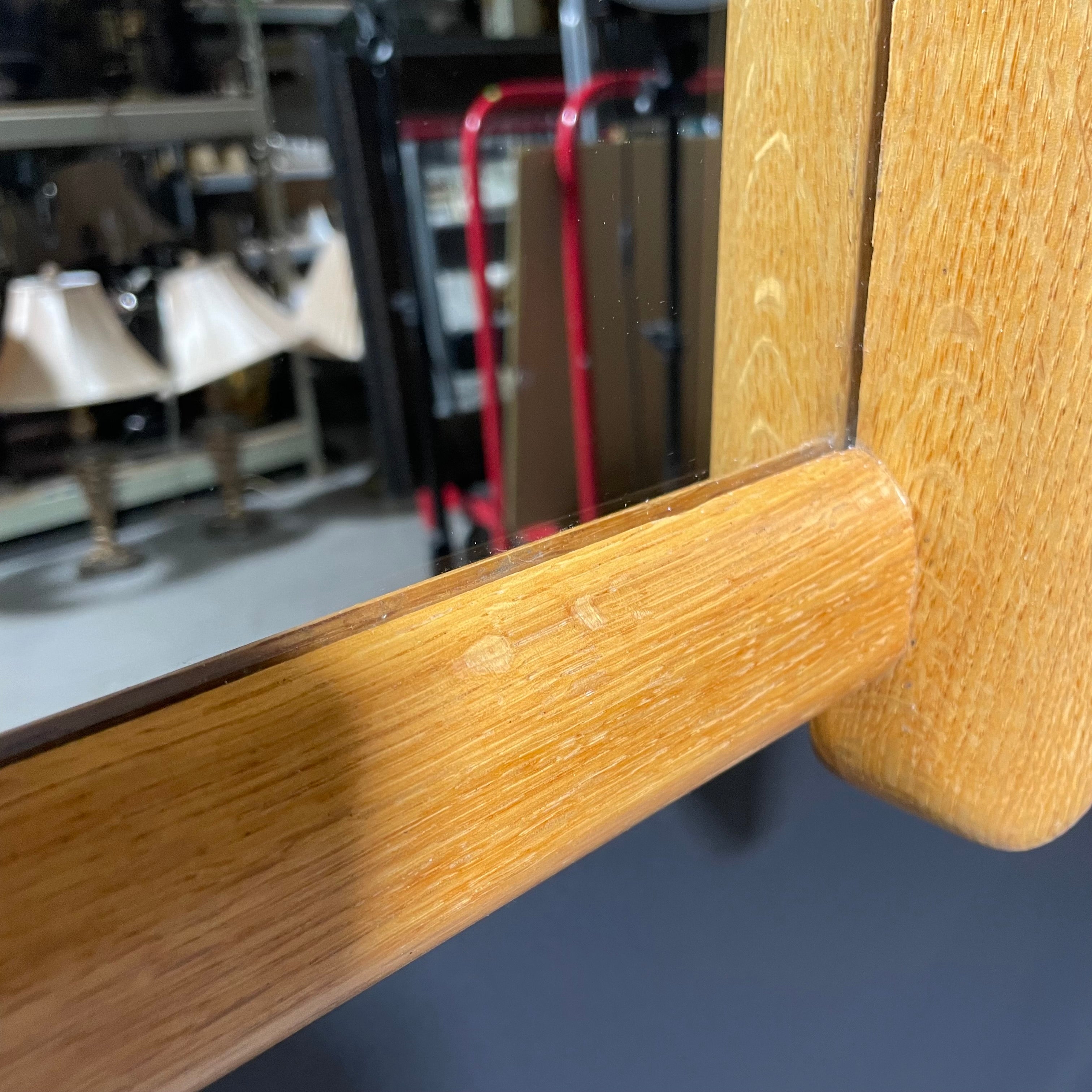 Large Rectangular MCM Wooden Wall Mirror 41" x 39"