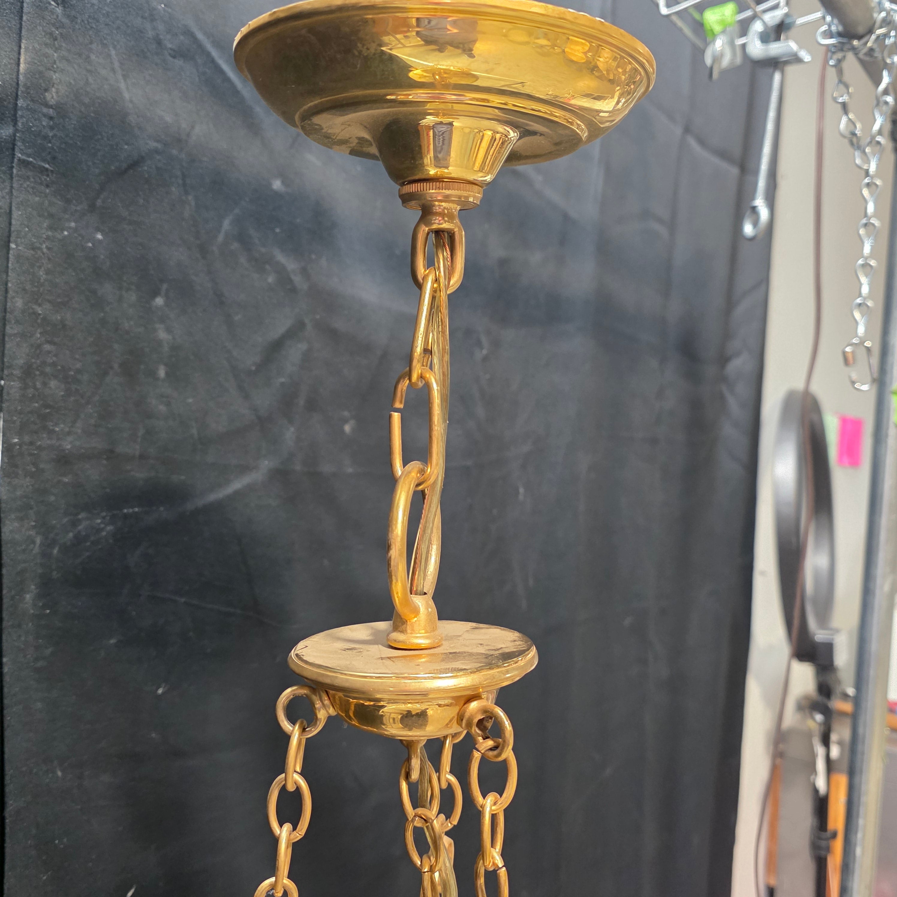 Sweet Three Light Brass Pendant Chandelier 6"Dx29"