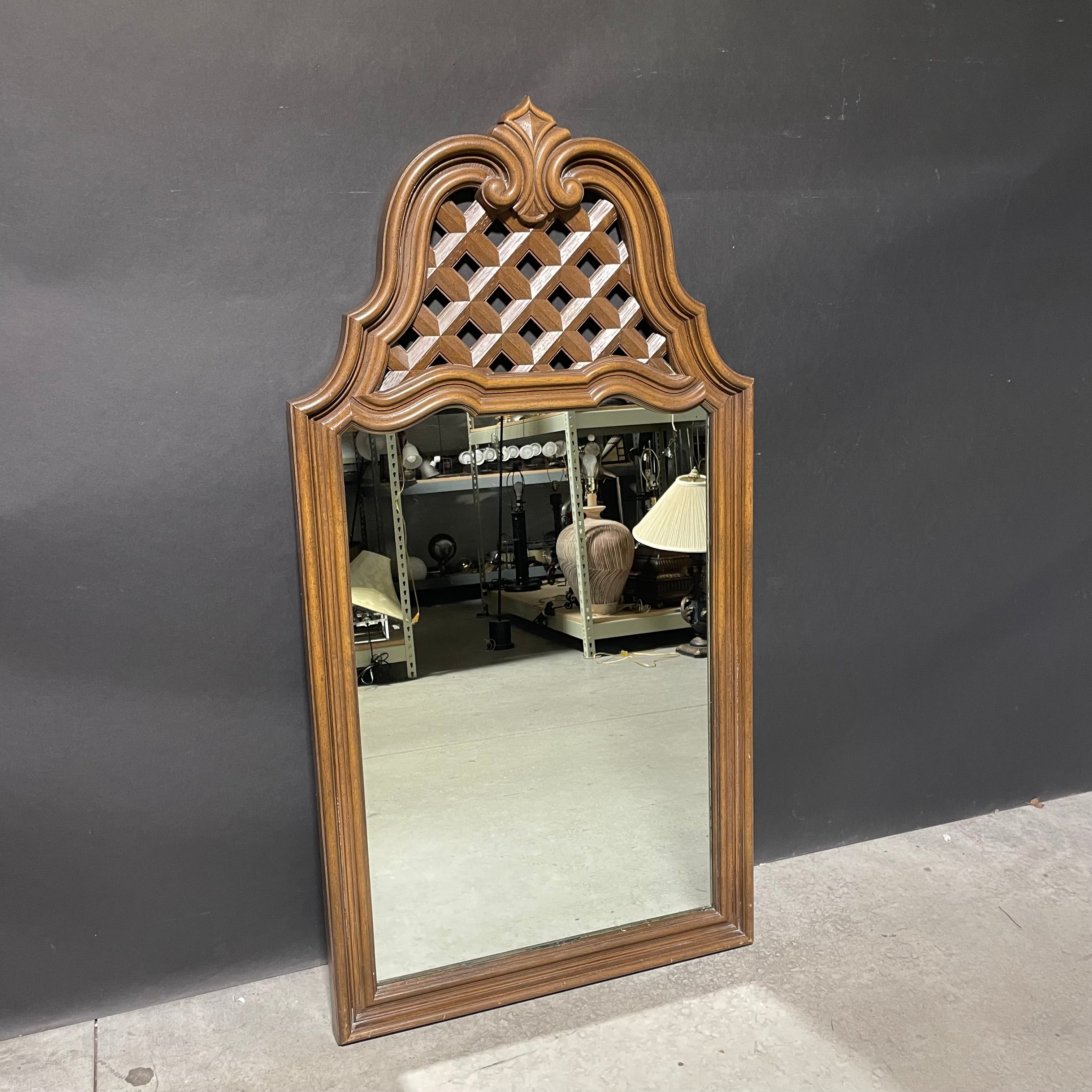 Faux Wood Ornate Framed Wall Mirror 29 3/4" x 55"