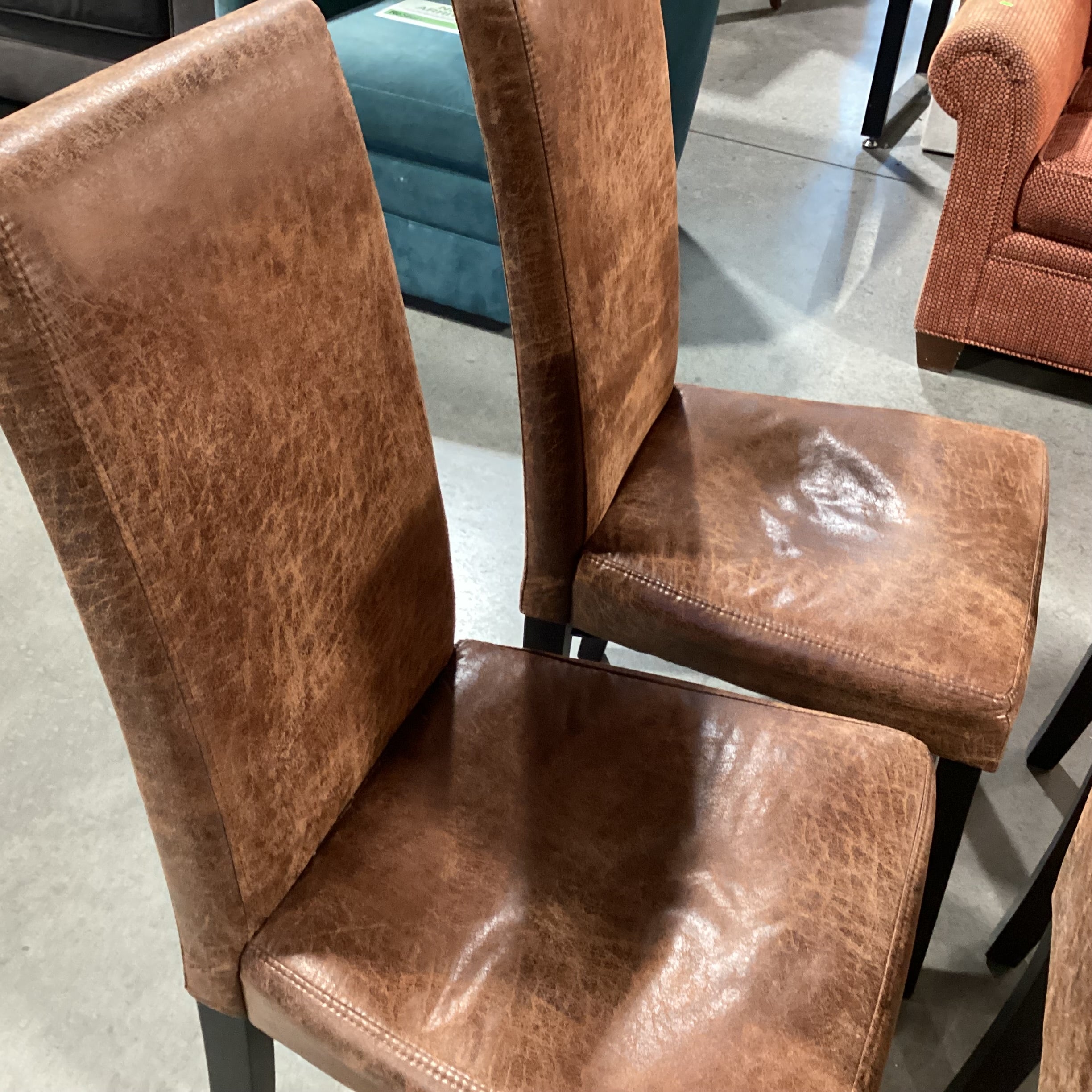SET of 4 Faux Leather Dining Chairs 19"x 20"x 40"