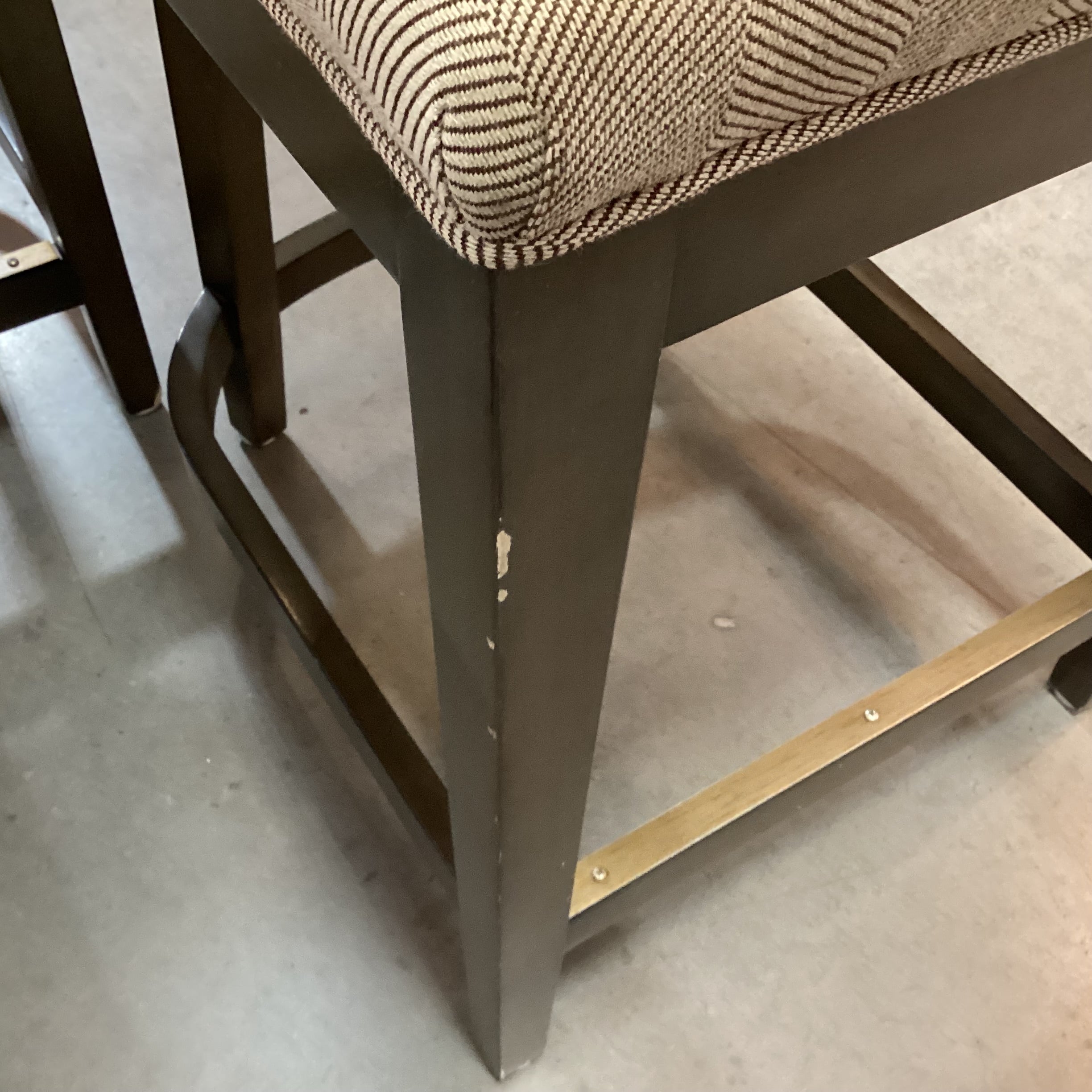 SET of 4 Green Grey Finish & Cream Tan Woven Wing Back Counter Height Barstools 24"