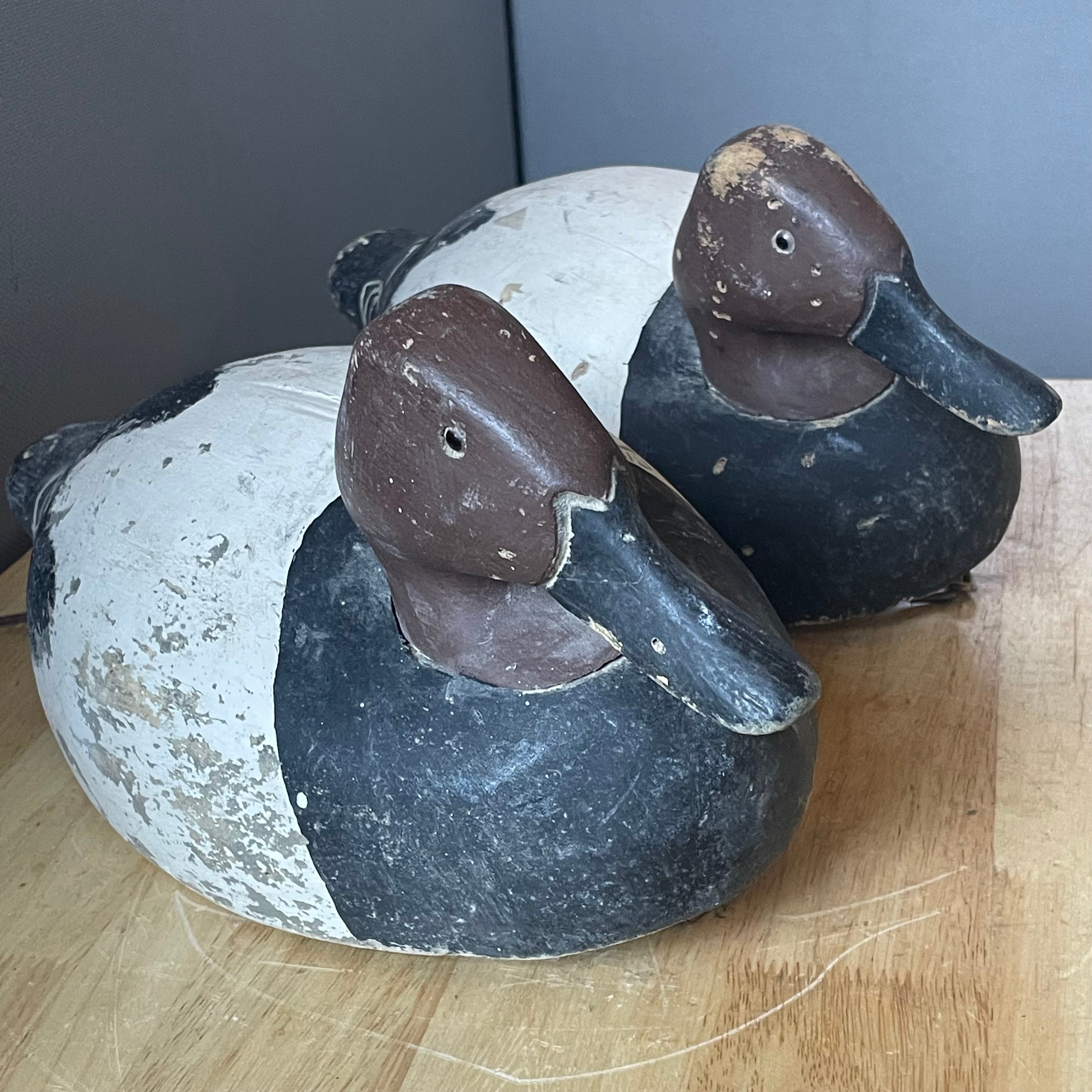 Vintage Handpainted Wooden Canvasback Drake Duck Decoy