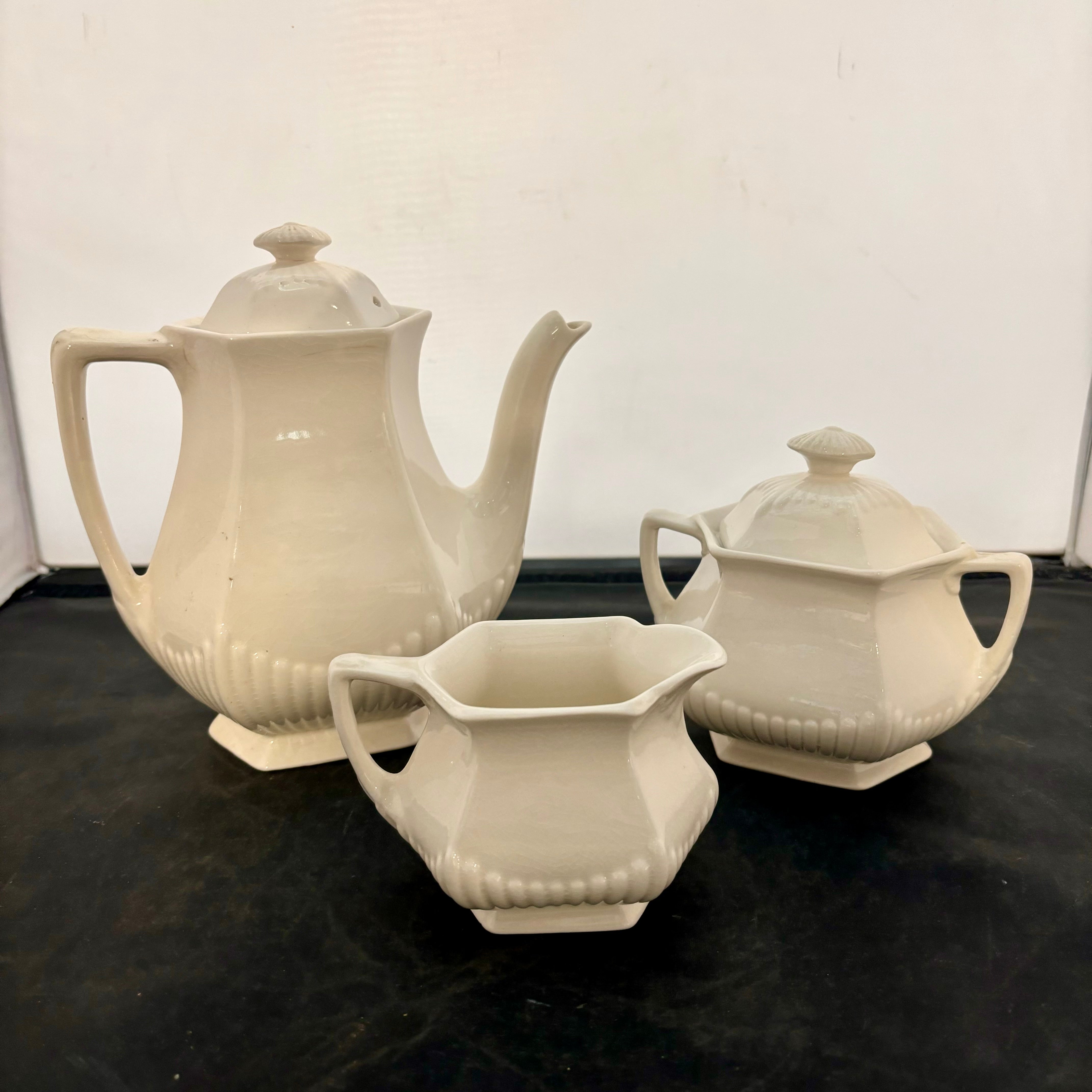 WM Adams & Sons Ironstone England 3pc Tea Set