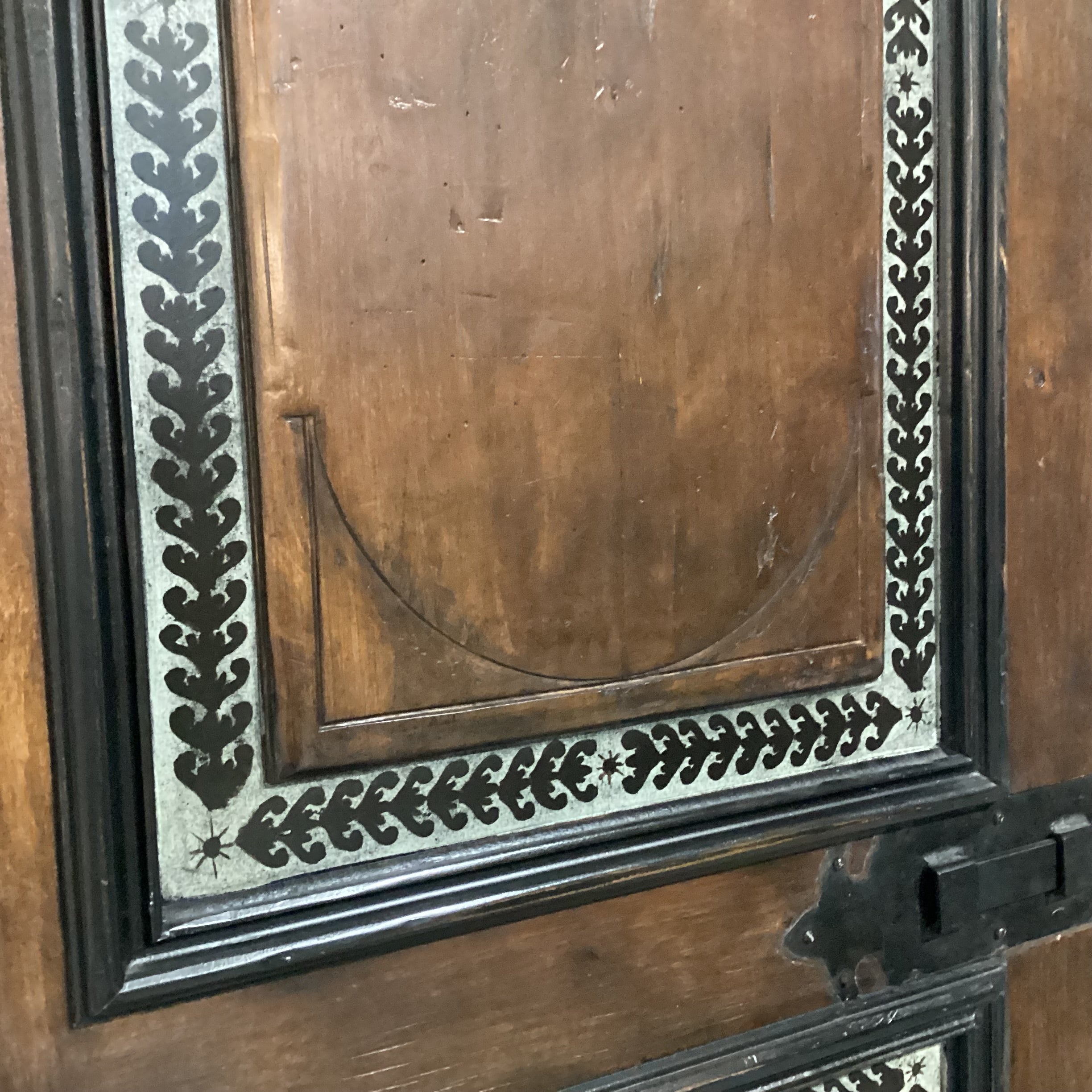 Custom Rustic Distressed Solid Wood with Painted Detail 2 Door Shelves & Drawers Armoire 65"x 34"x 90"