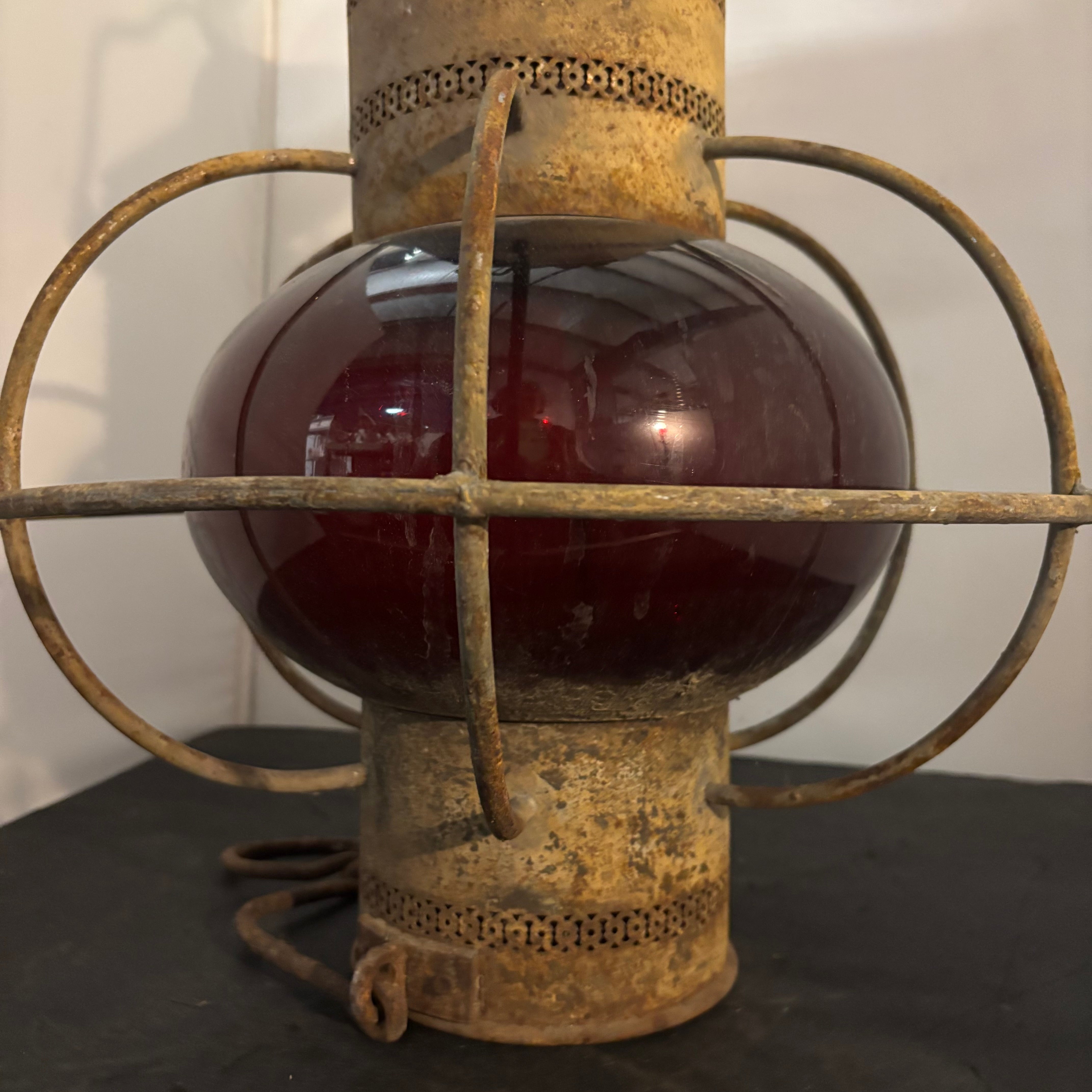 Vintage Red Onion Ships Lantern, 14" x 18"