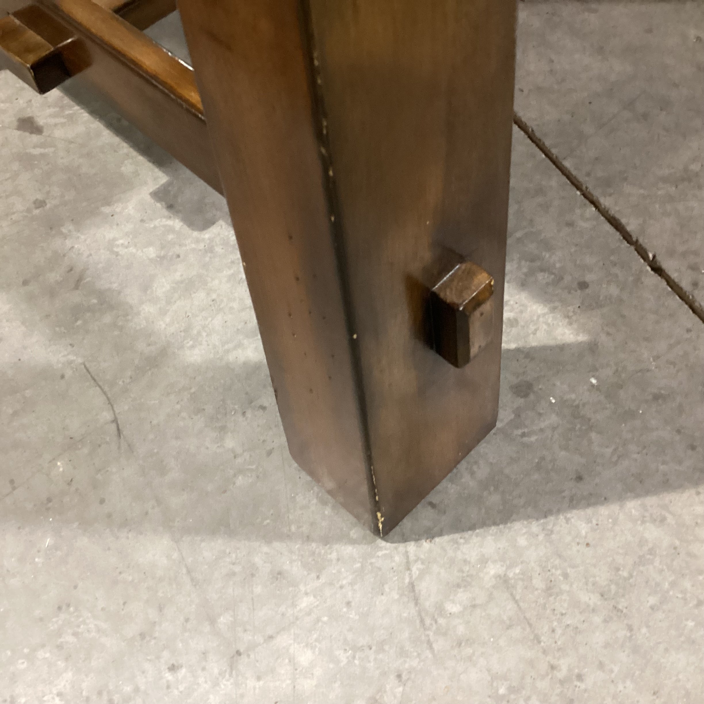 Dark Finish Wood & Faux Stone End Table 25.5"x 24"x 21.5"