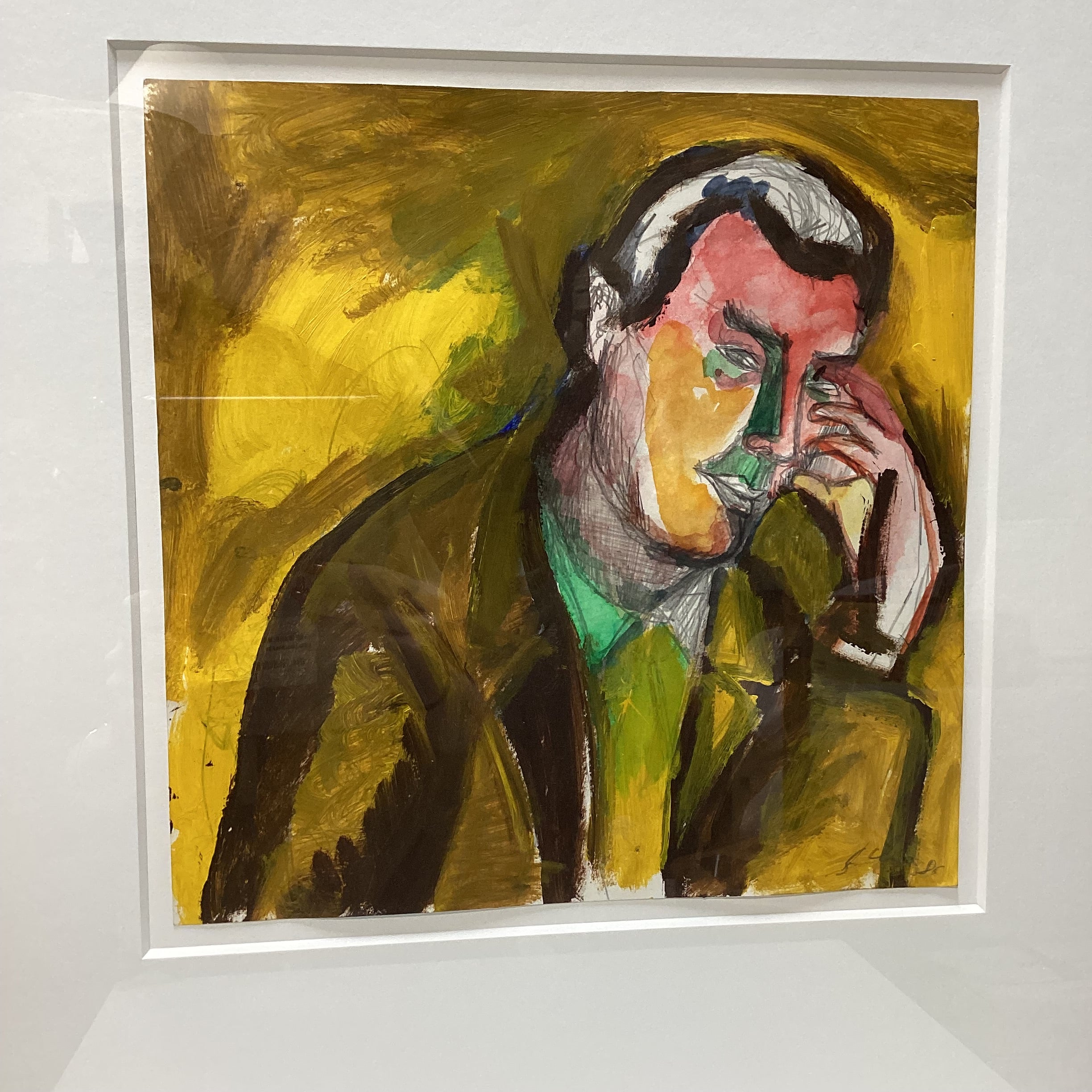 Sandro Chia Signed " Eddy De Wilde" Original Gouche Painting 23" x 24"