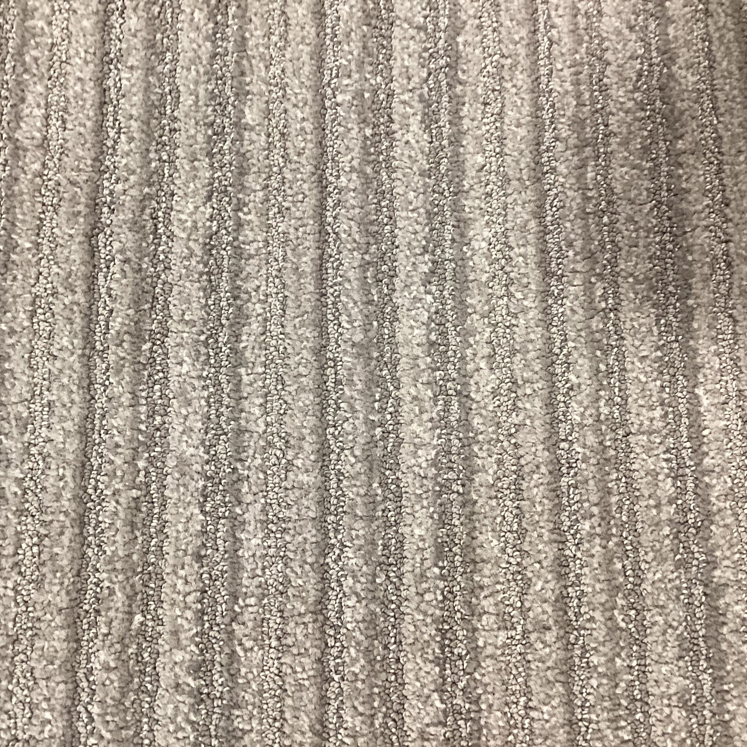 Grey Ivory Woven Pile Nylon Runner Rug 3'4"x 32'7"