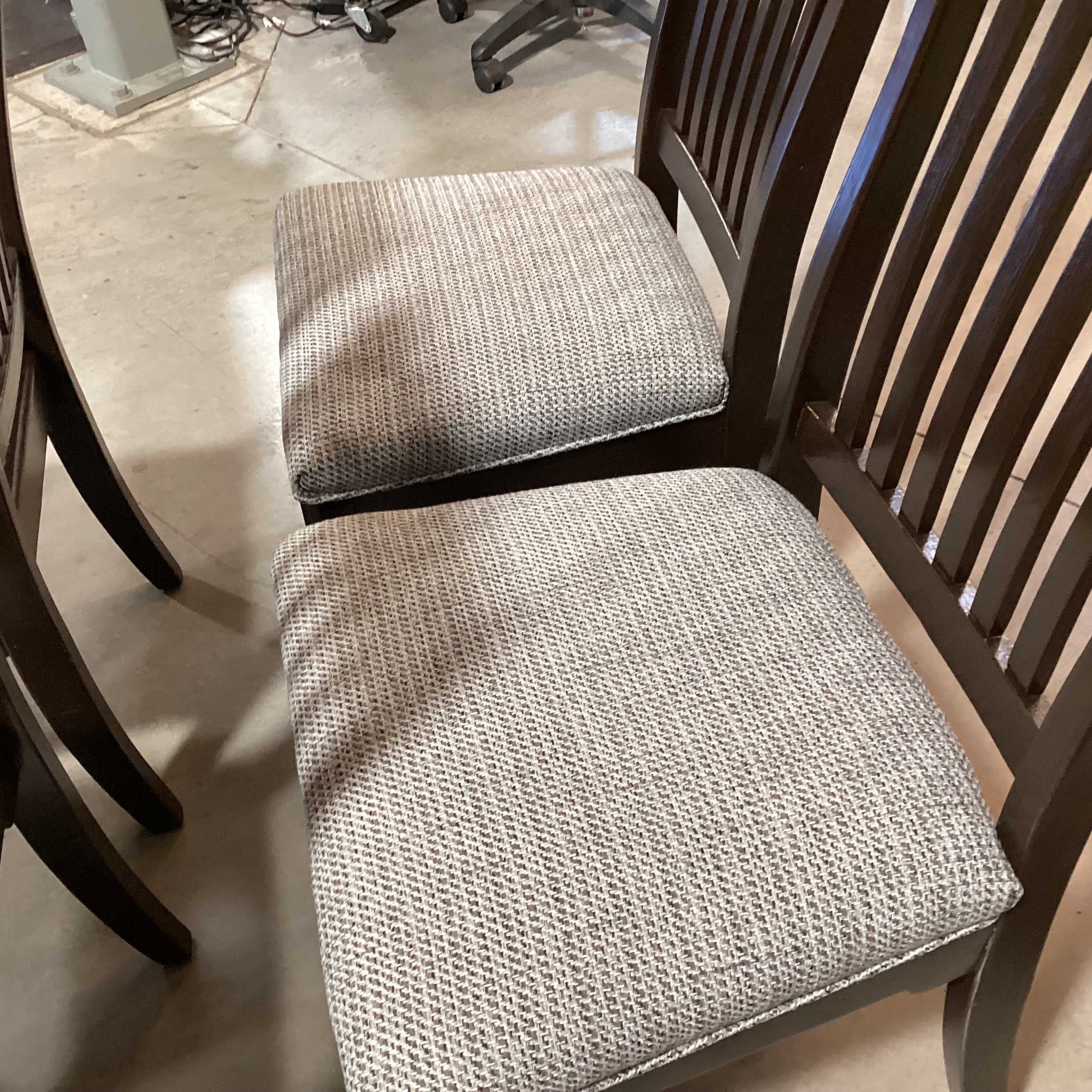 SET of 4 Dark Finish with Grey Woven Seat Dining Chairs 21"x 23"x 41"