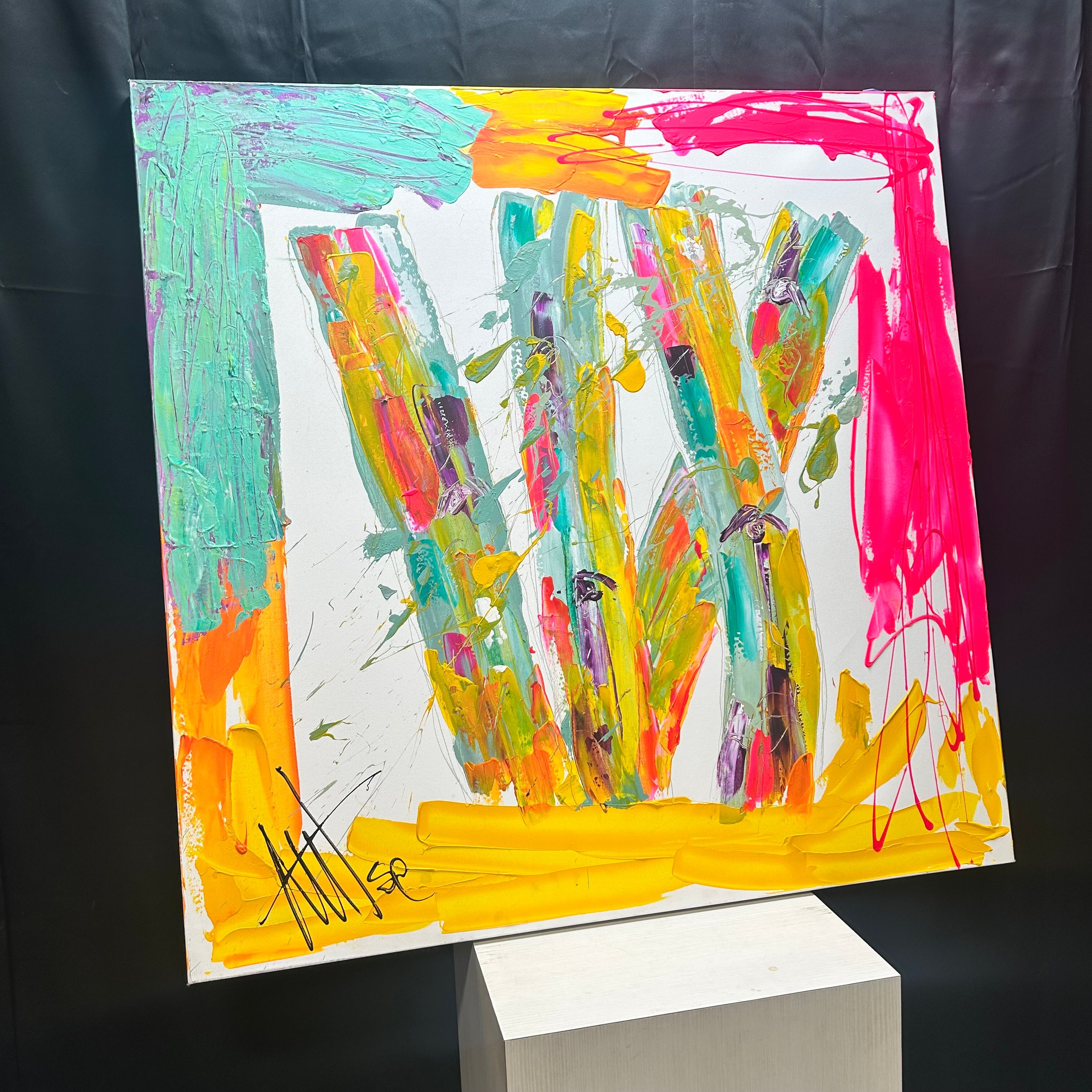 Large Modern Abstract On Canvas  48"x 48"