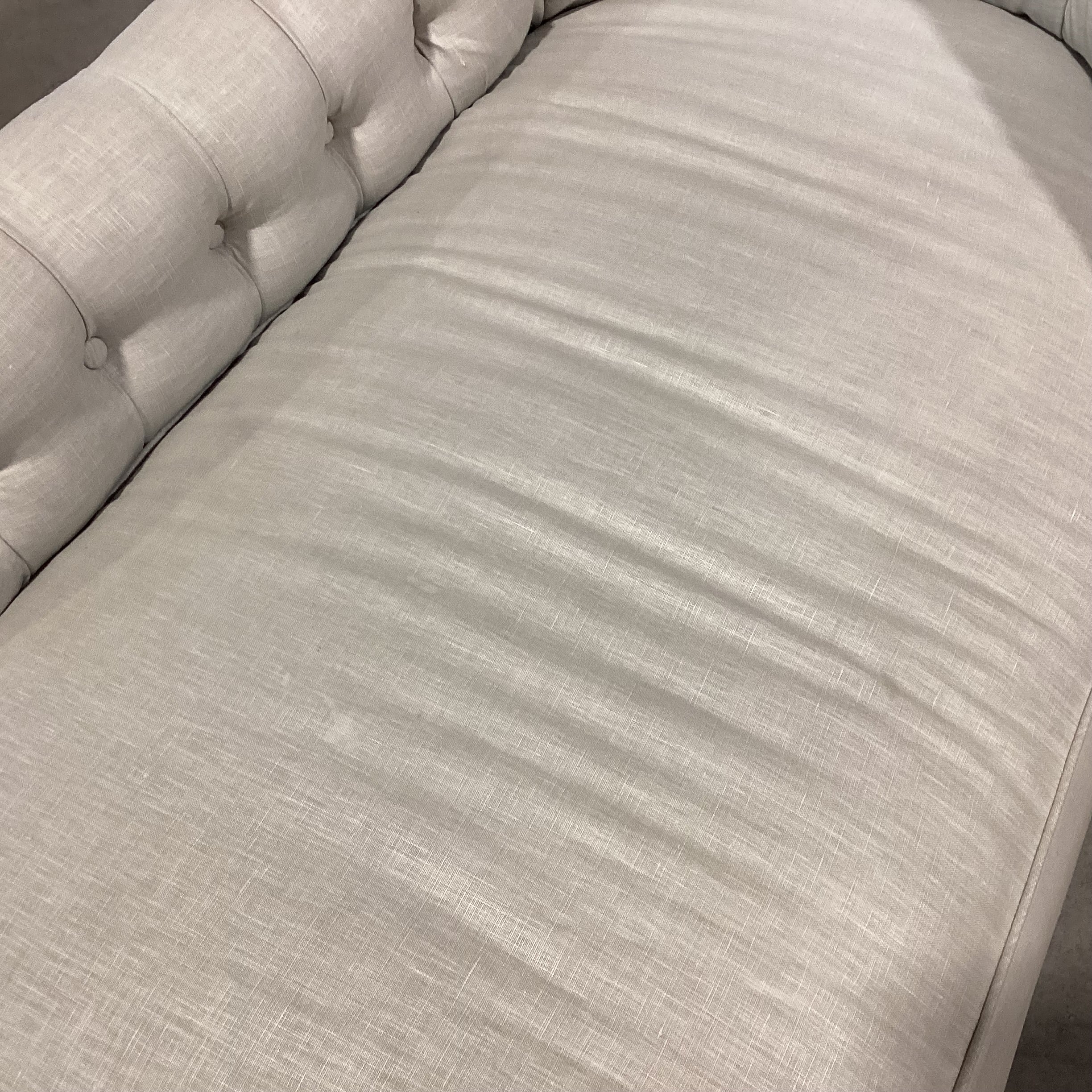 Dove Grey Linen Vintage Chaise Lounge Sofa 60"x 32"x 36"
