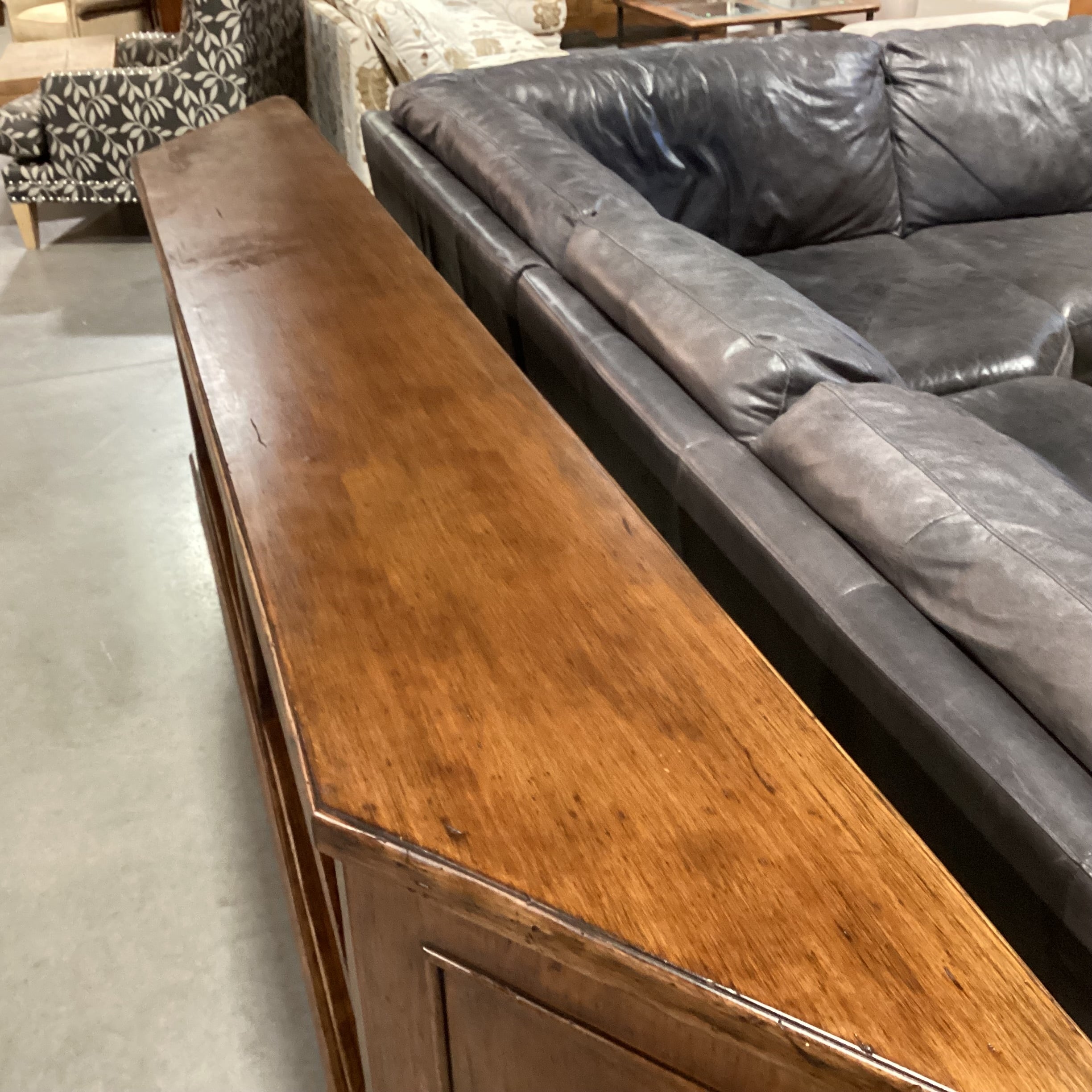 Distressed Finish Solid Wood with Shelves Console Sofa Table 119"x 16"x 30.5"