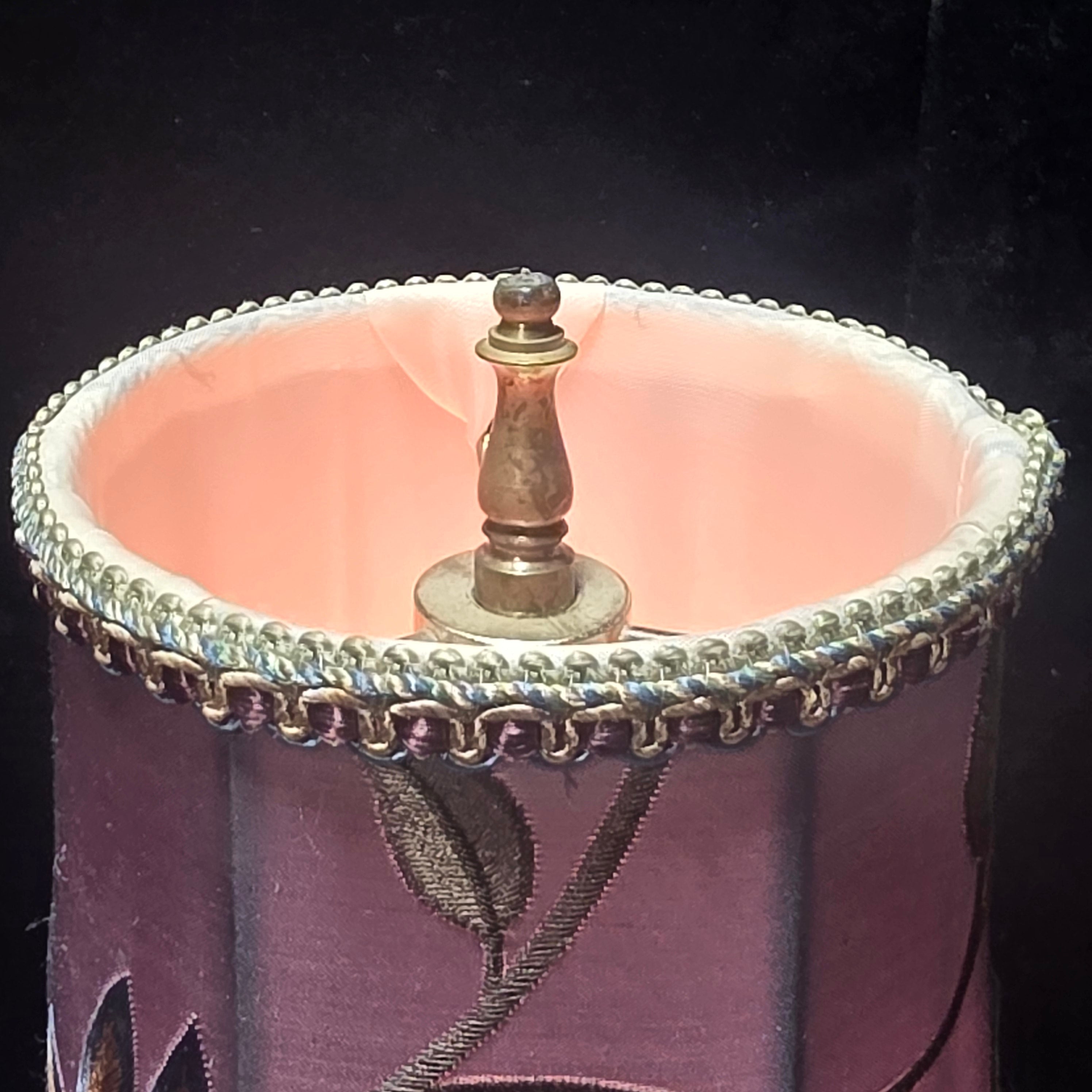 Czech Glass Bohemian Blue and Purple Glass Bohemian Style Table Lamp 10"x10"x26"