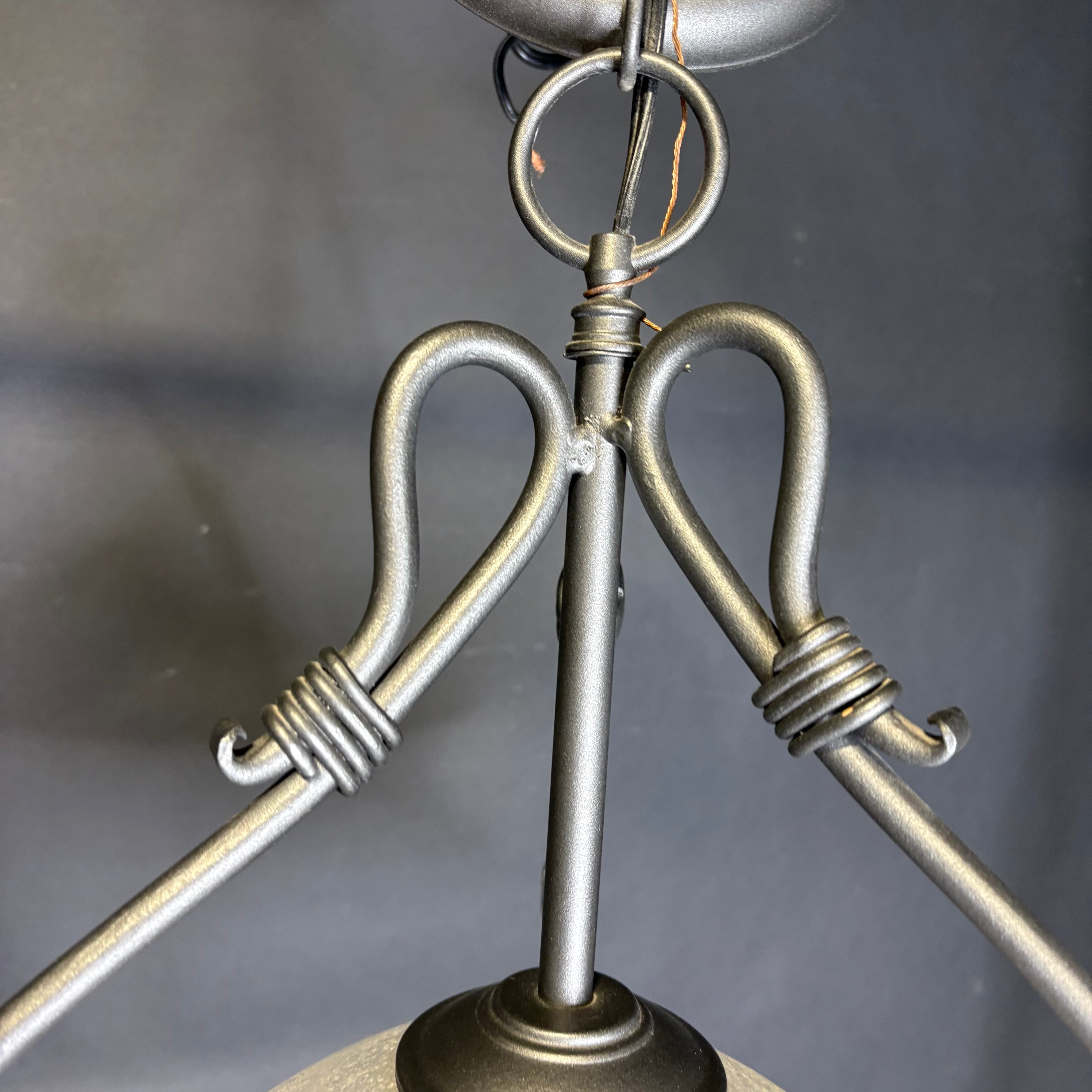 Corbet Lighting 1-Light Deep Smoke Knotted Metal with Glass Ceiling Pendant 16” Diameter 20”