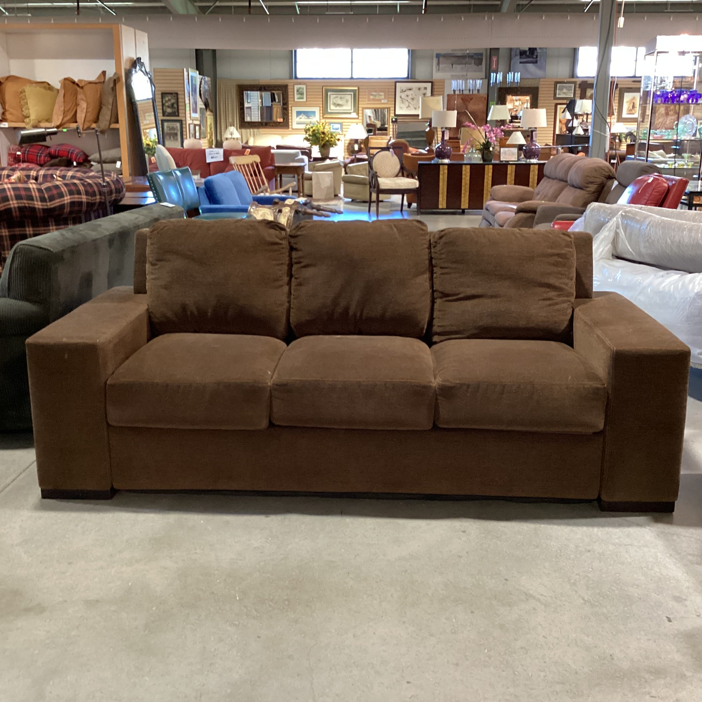 American Leather Furniture Brown Woven Queen Comfort Sleeper Sofa 90"x 41"x 35"
