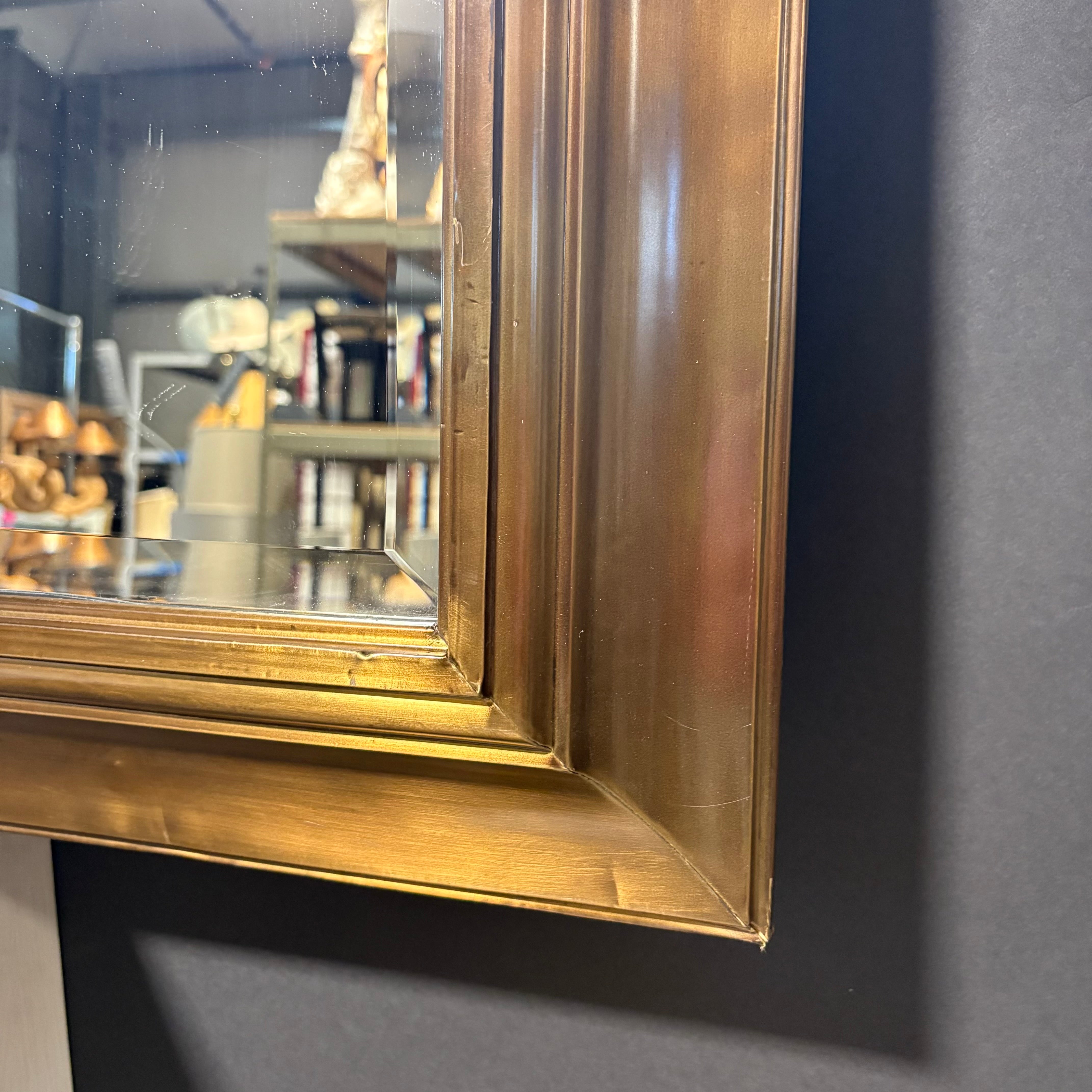 Restoration Hardware Beveled Brass Wrapped Framed Mirror 36” x 48”